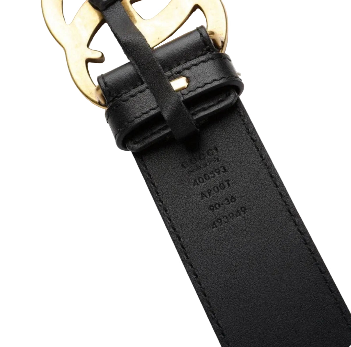 Pre-owned Black Gucci Marmont Wide Belt 90cm 36"