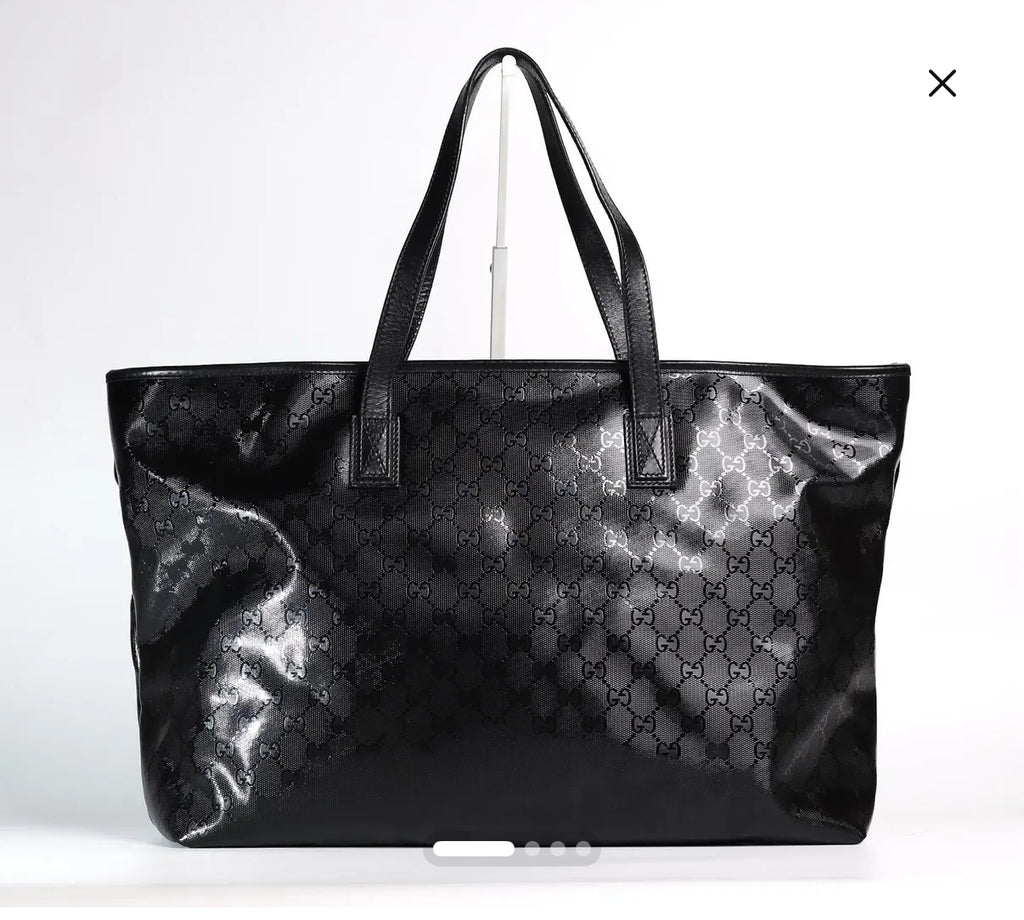 Pre-Owned Gucci Black Imprimé Large Tote Vintage GG Monogram - Authenticated
