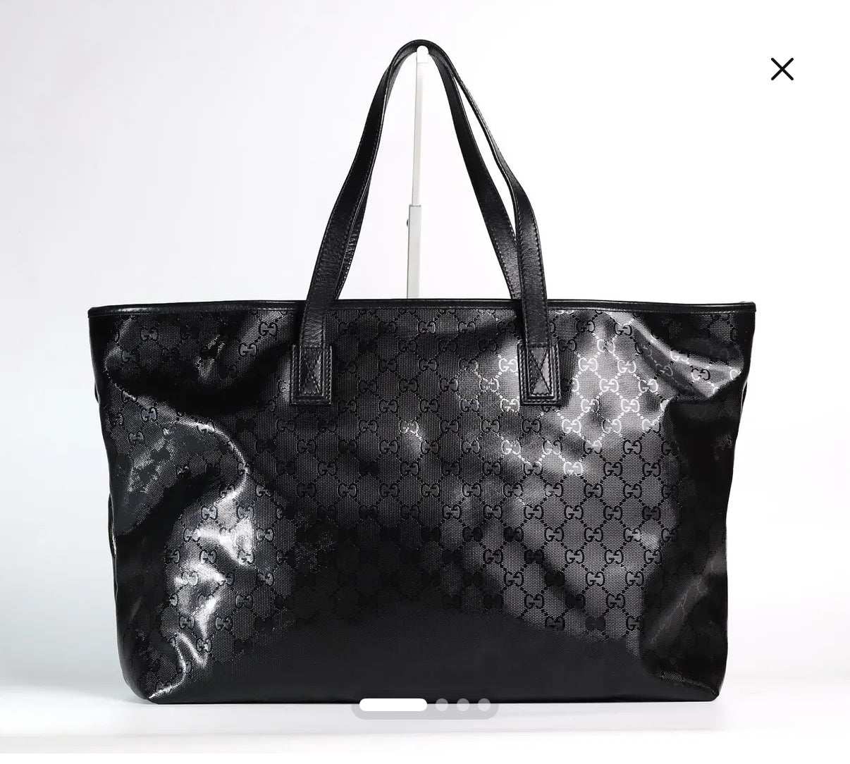 Pre-Owned Gucci Black Imprimé Large Tote Vintage GG Monogram - Authenticated