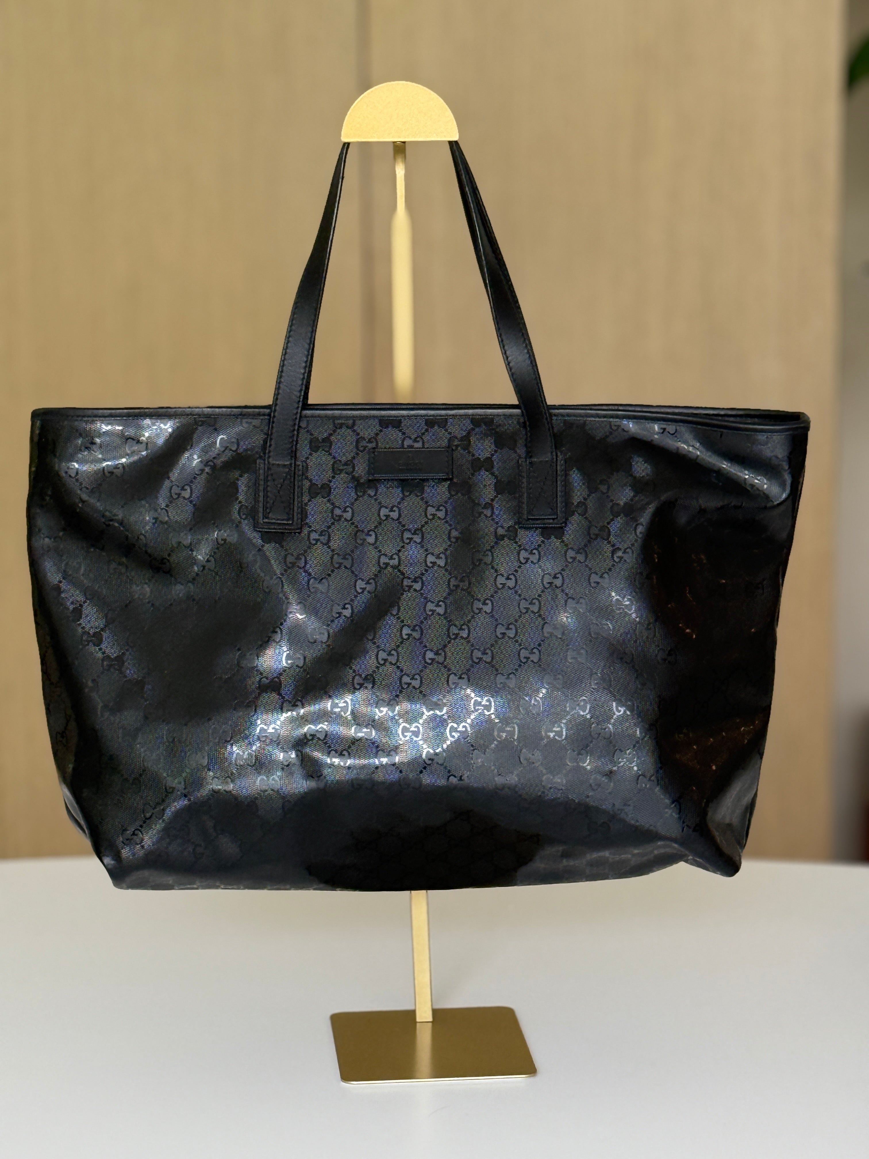 Pre-Owned Gucci Black Imprimé Large Tote Vintage GG Monogram - Authenticated