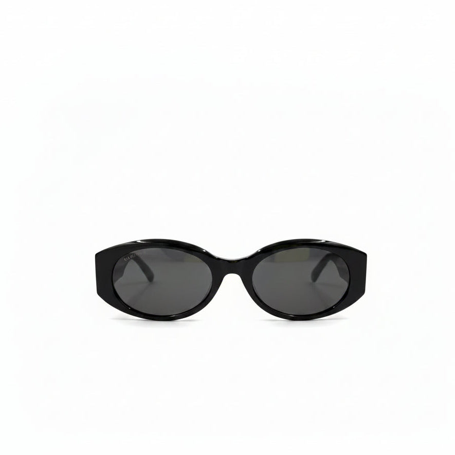 NEW Balenciaga Nano Round Sunglasses - Glossy Black Acetate