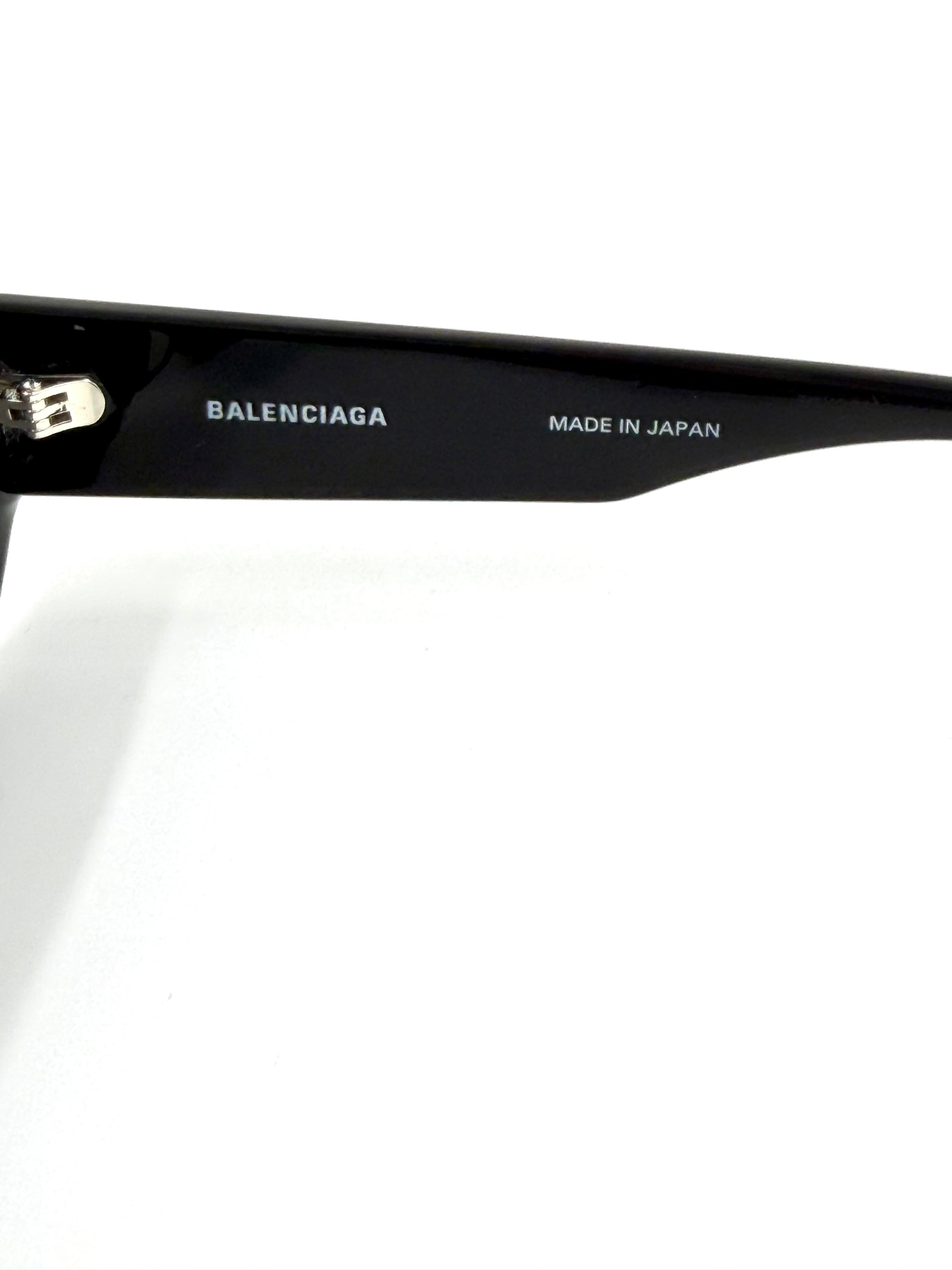 NEW Balenciaga Nano Round Sunglasses - Glossy Black Acetate