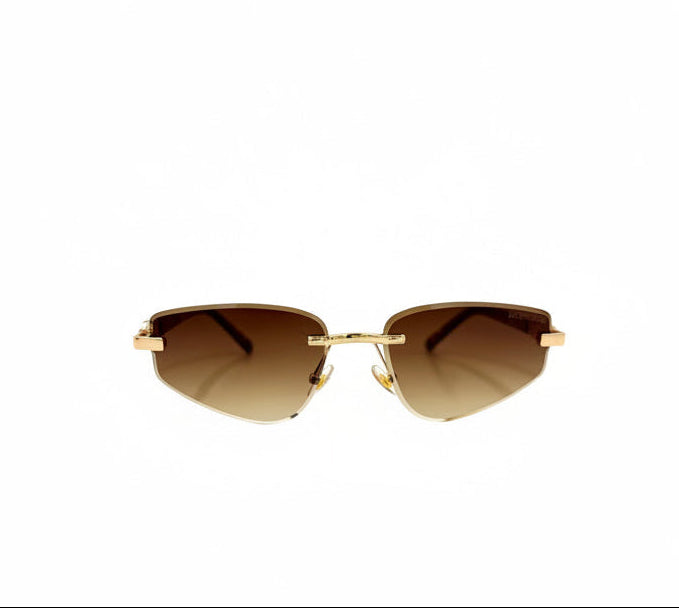 NEW Balenciaga Gossip Rectangle Sunglasses - Gold Rim