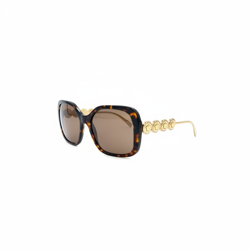 NEW Versace VE4375 Sunglasses - Havana Frame Brown Lenses