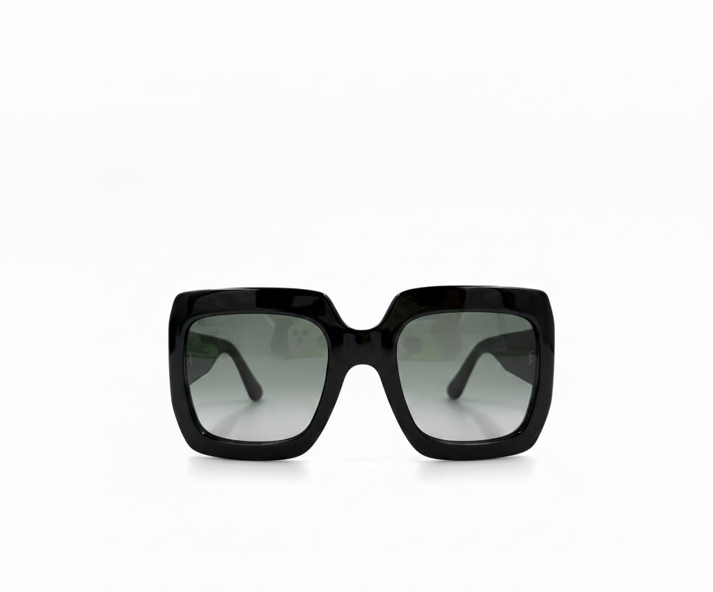 New Gucci GG0053SN Rectangular Black Sunglasses With Gray Lenses