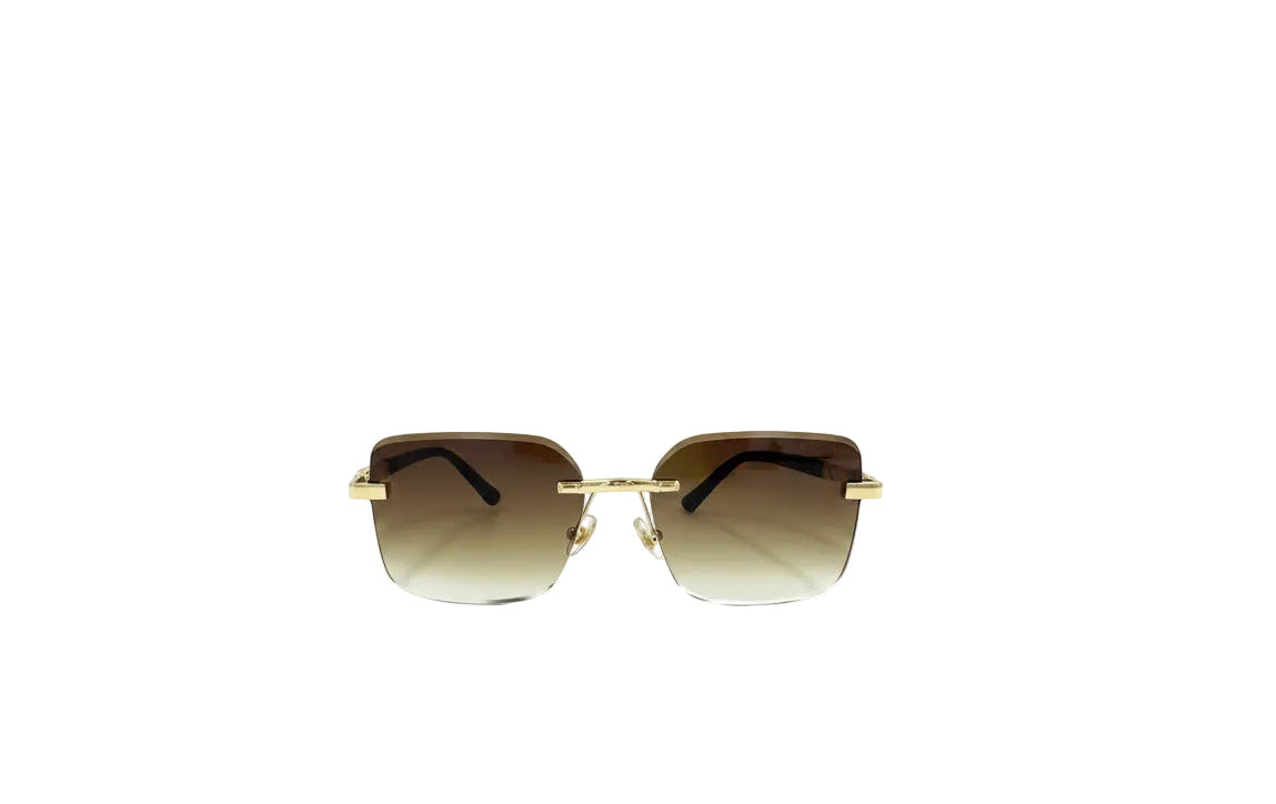 New Balenciaga Rimless Sunglasses Gold Hardware