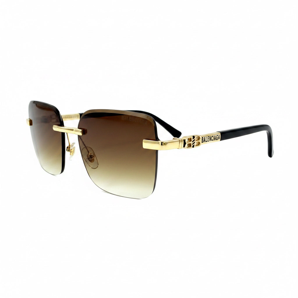 New Balenciaga Rimless Sunglasses Gold Hardware