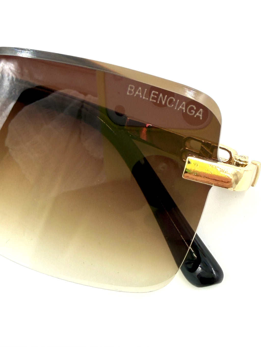 New Balenciaga Rimless Sunglasses Gold Hardware