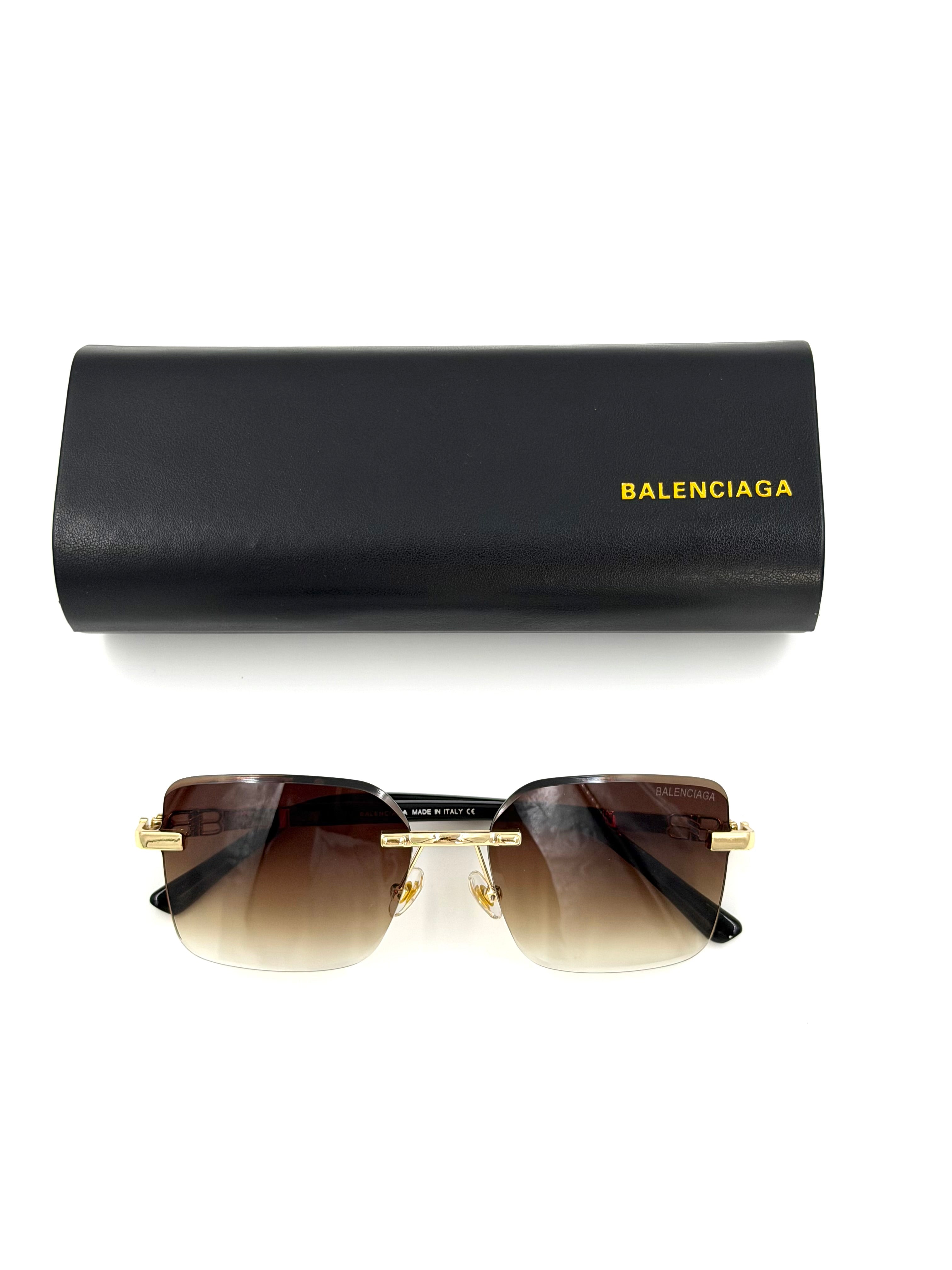 New Balenciaga Rimless Sunglasses Gold Hardware