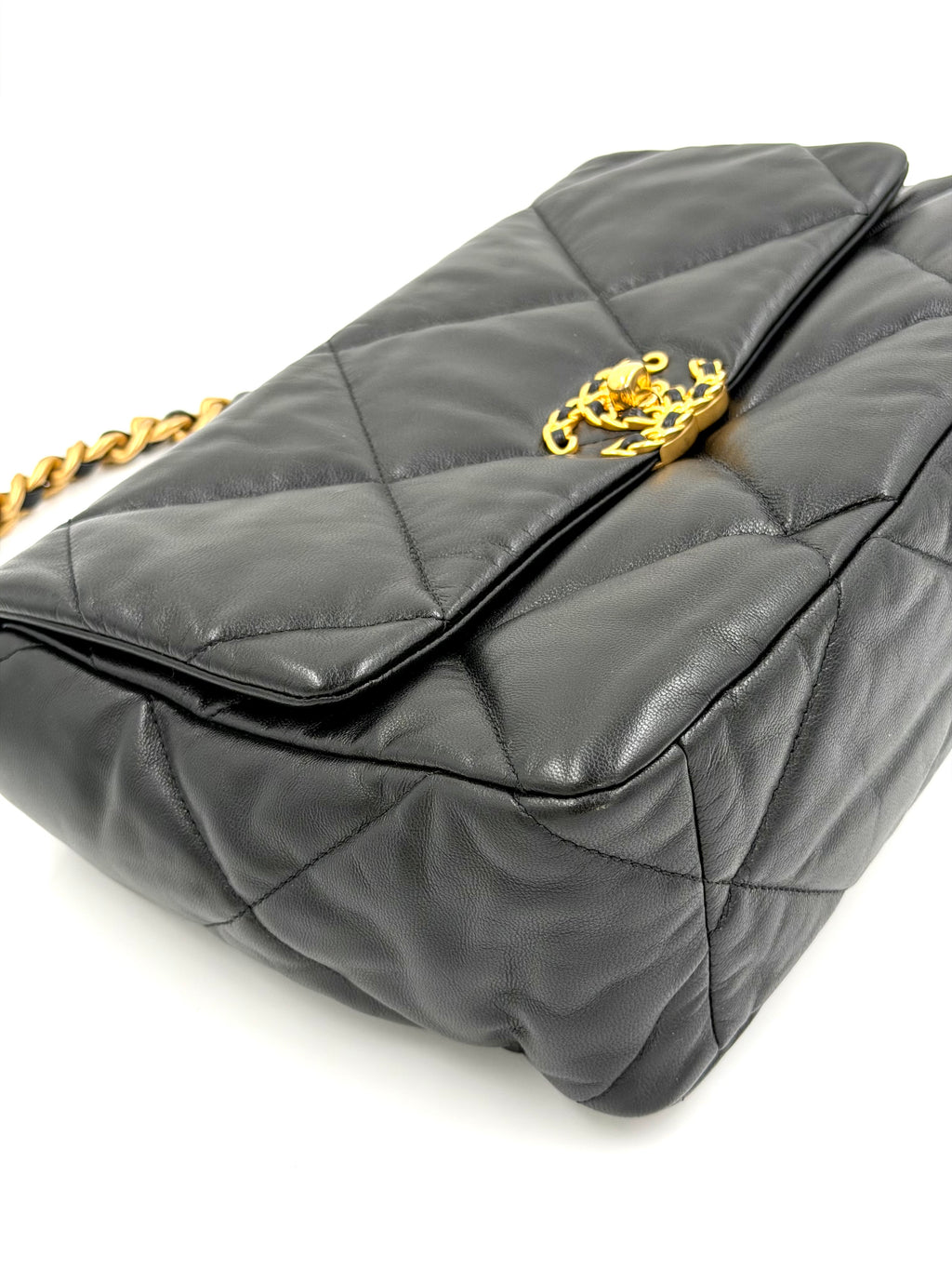 Pre-owned Chanel 19 Black With Mixed Metal Hardware Large - Authenticated
