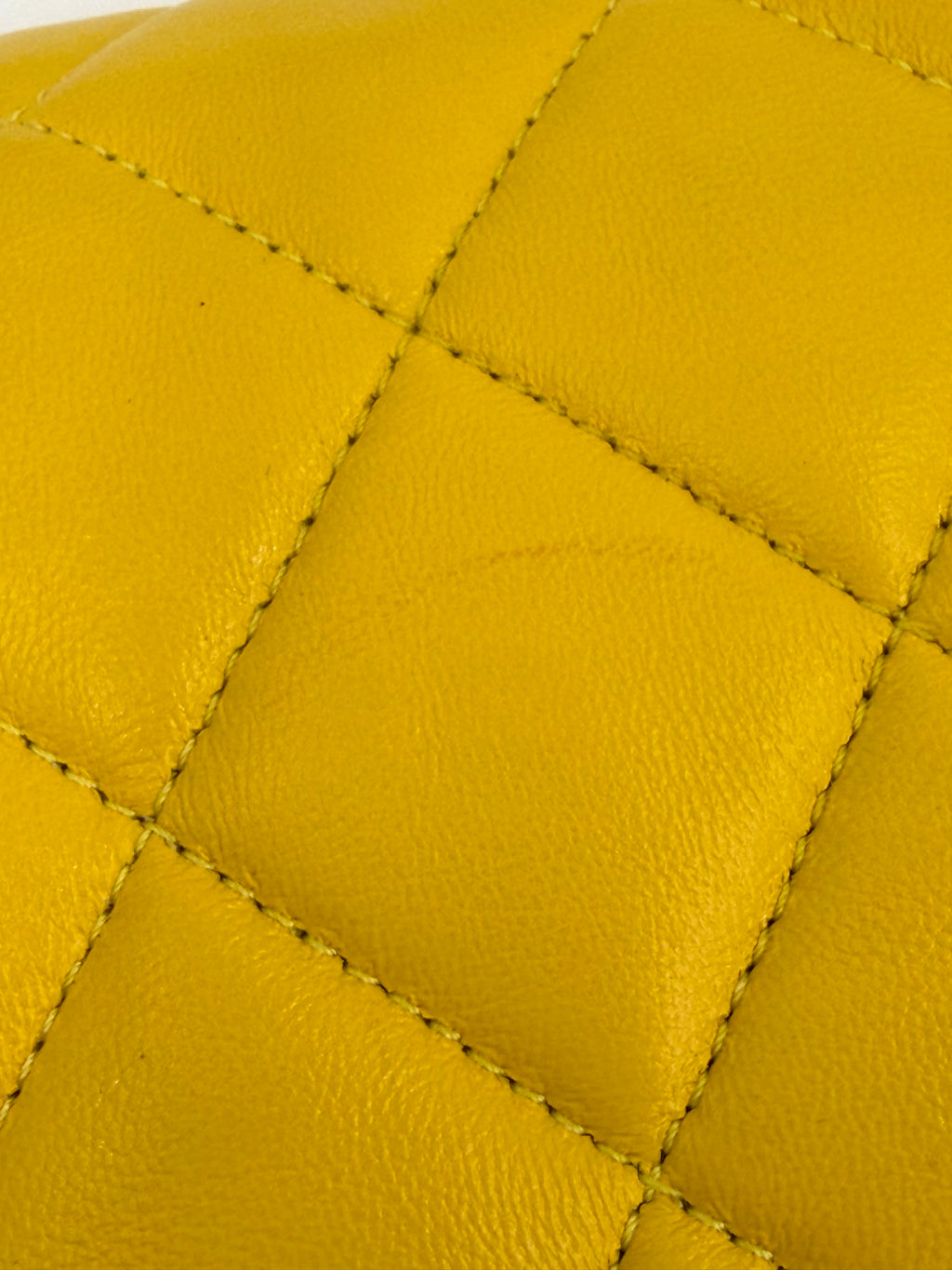 Pre-Owned Yellow Quilted Lambskin Candy Chain Flap - Authenticated