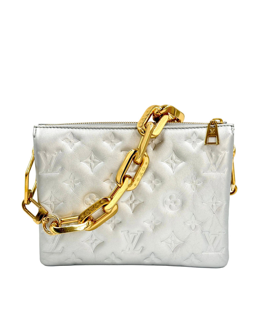 Pre-Owned Louis Vuitton Silver Metallic Coussin BB - Authenticated