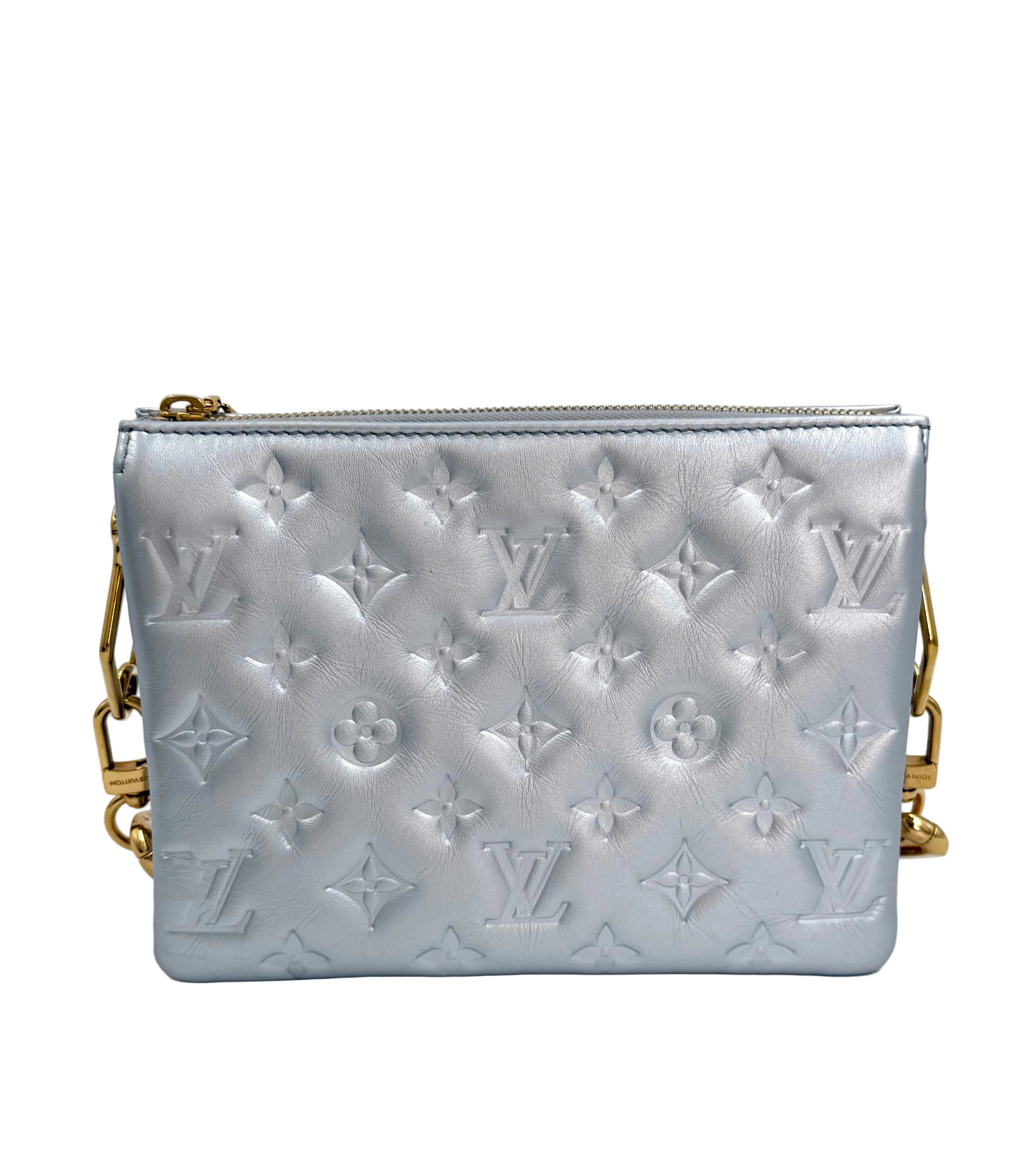 Pre-Owned Louis Vuitton Silver Metallic Coussin BB - Authenticated