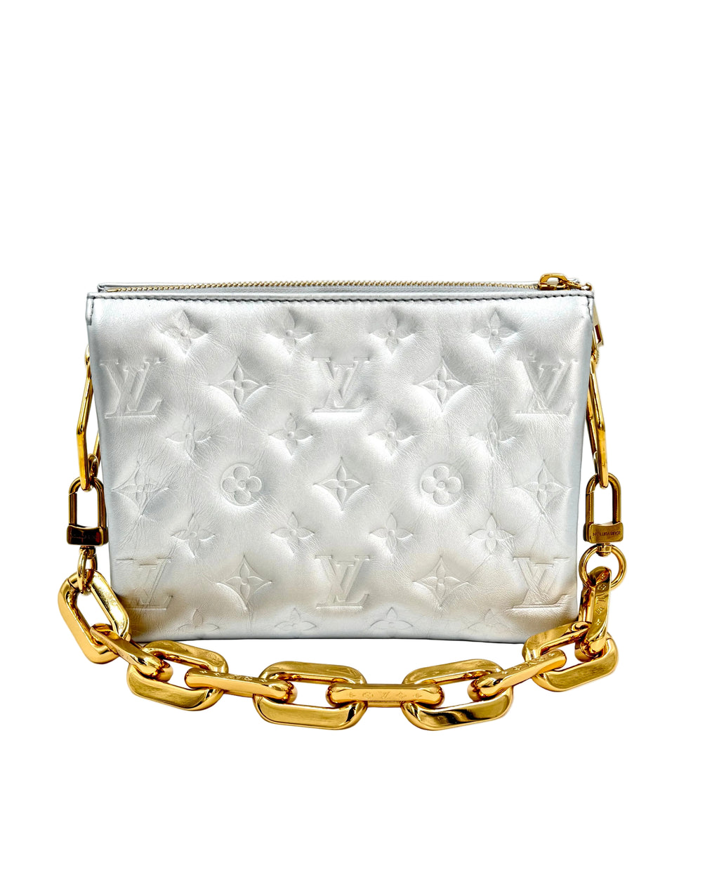 Pre-Owned Louis Vuitton Silver Metallic Coussin BB - Authenticated