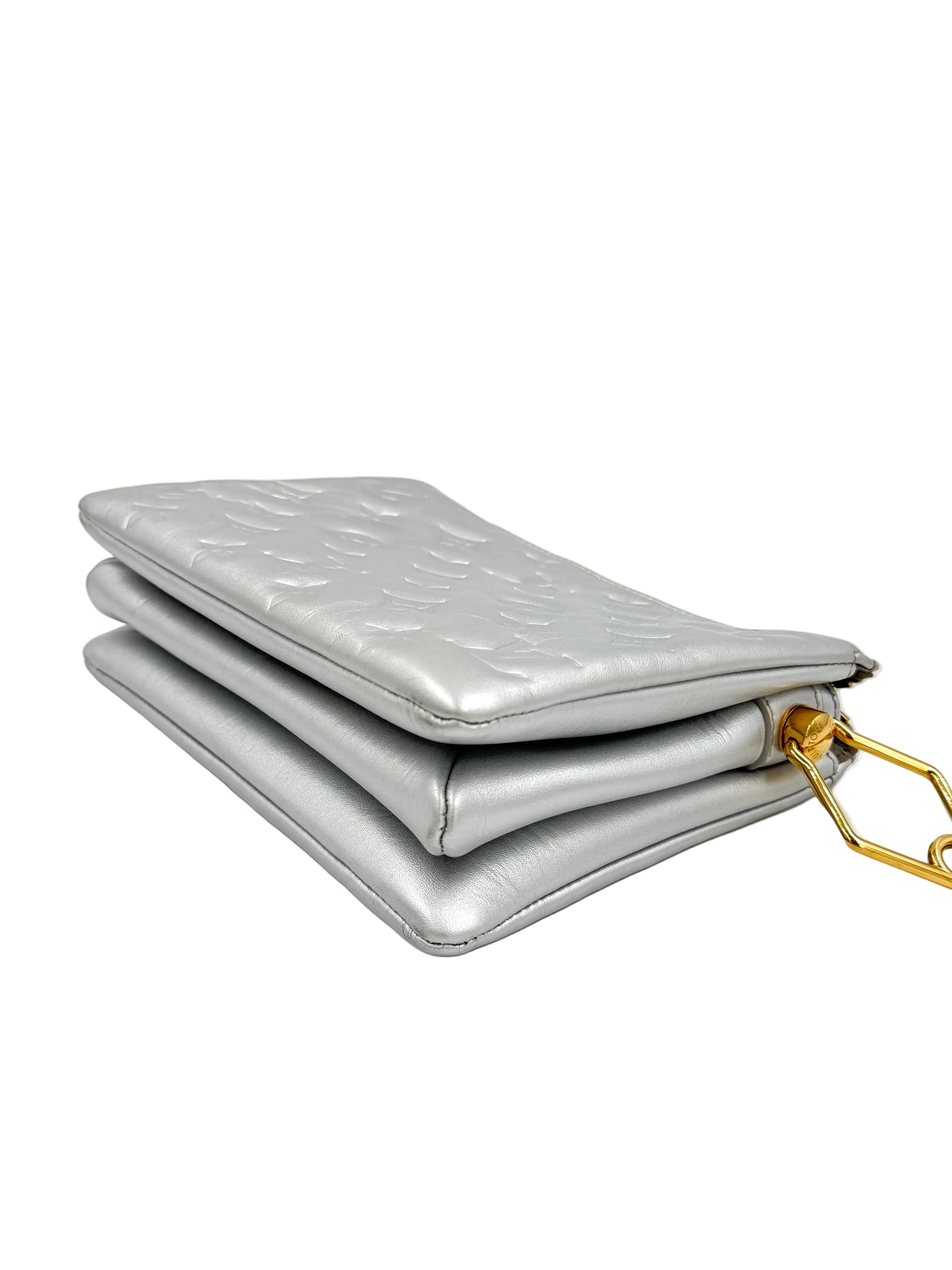 Pre-Owned Louis Vuitton Silver Metallic Coussin BB - Authenticated