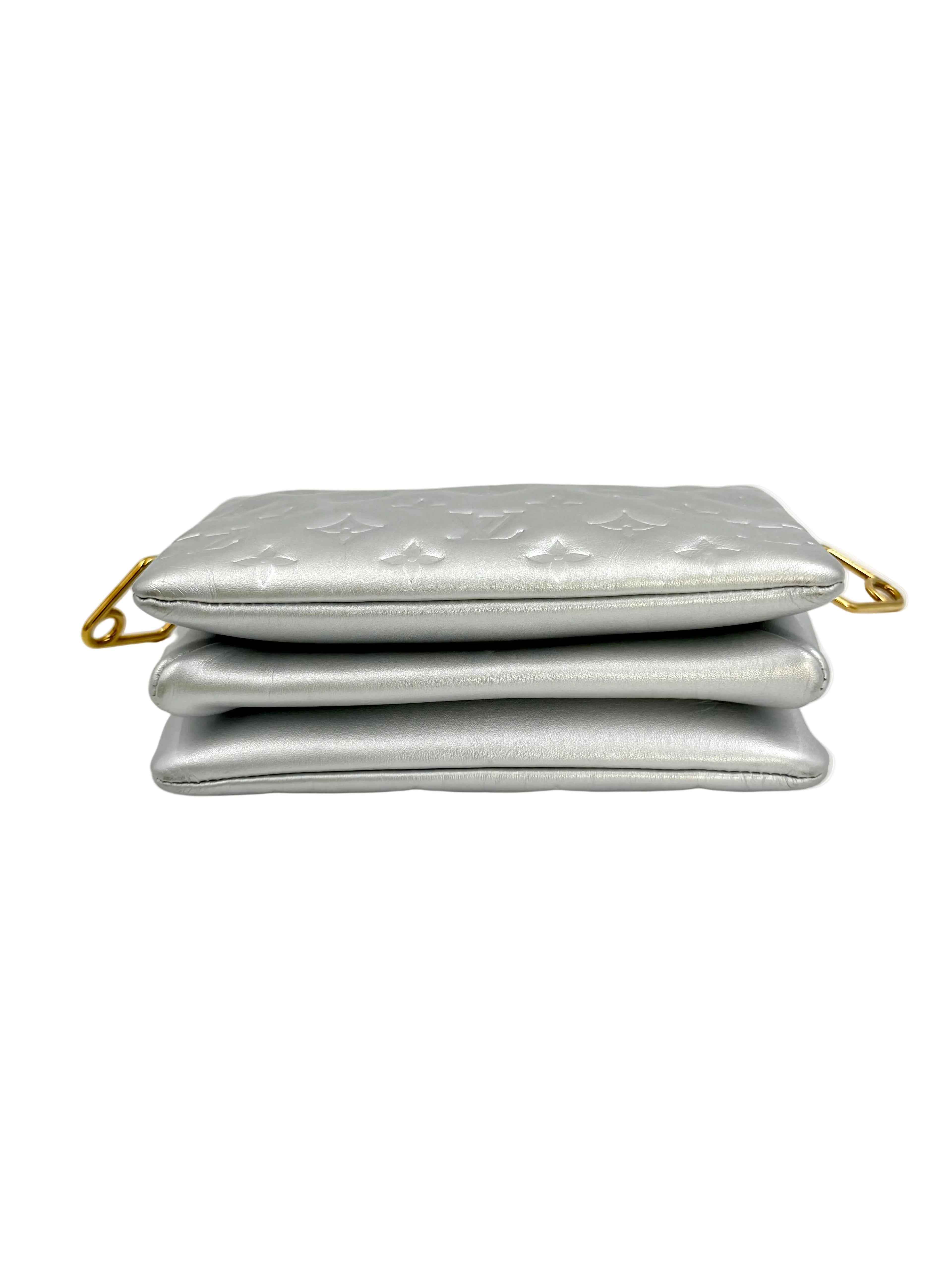 Pre-Owned Louis Vuitton Silver Metallic Coussin BB - Authenticated