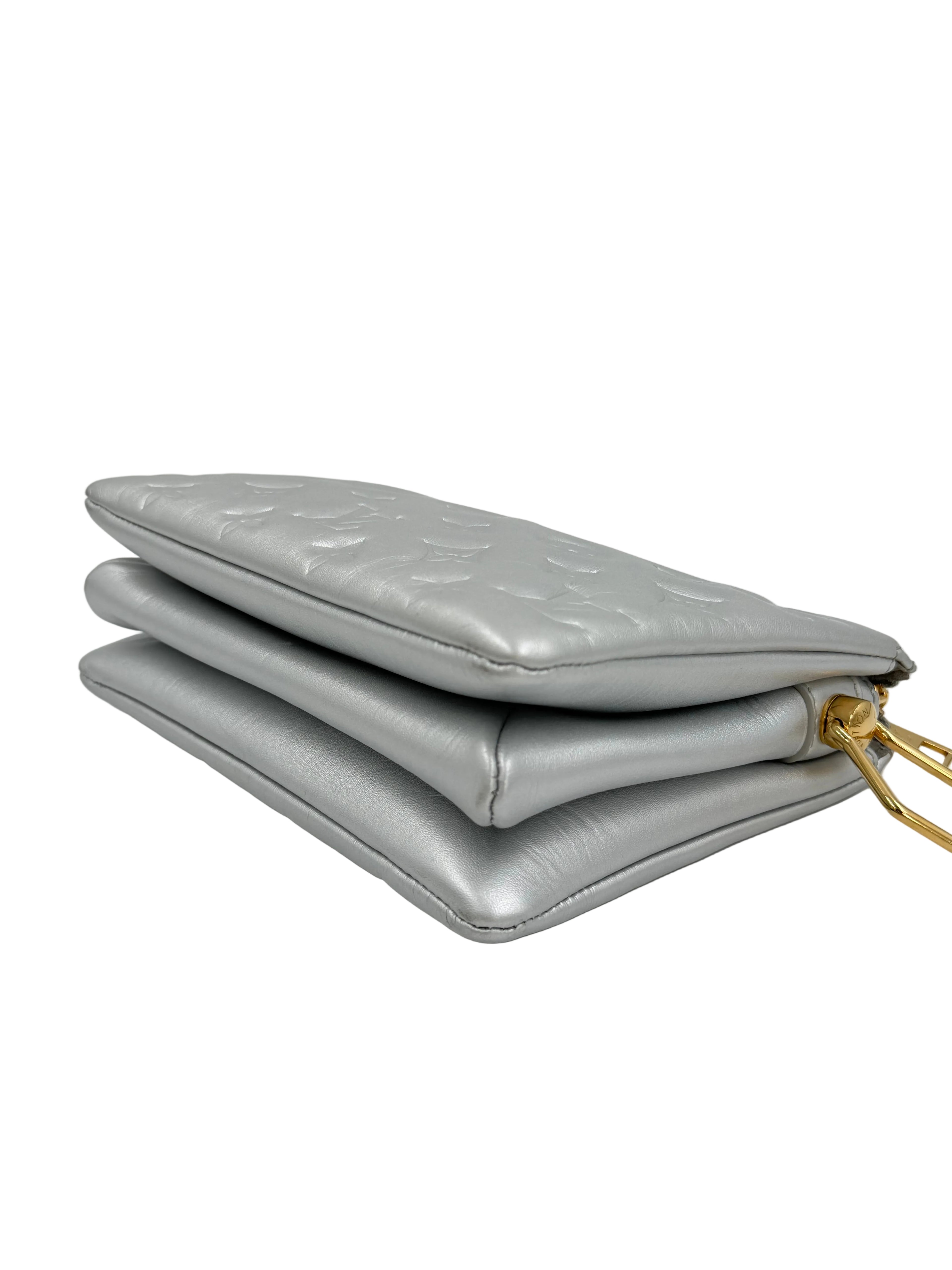 Pre-Owned Louis Vuitton Silver Metallic Coussin BB - Authenticated