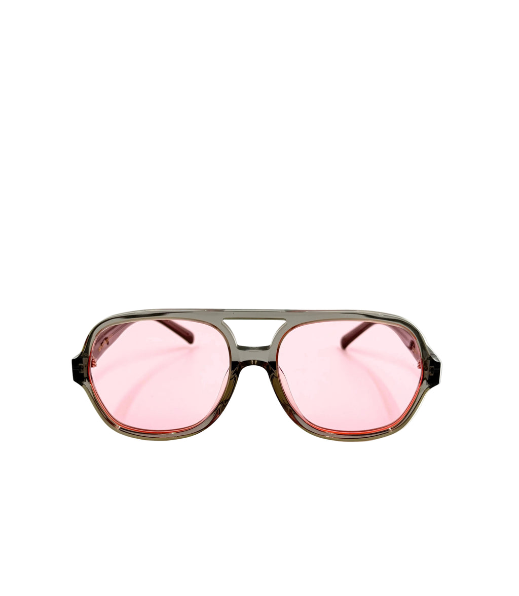 NEW Gentle Monster Sunglasses Pink Lenses Gray Frames