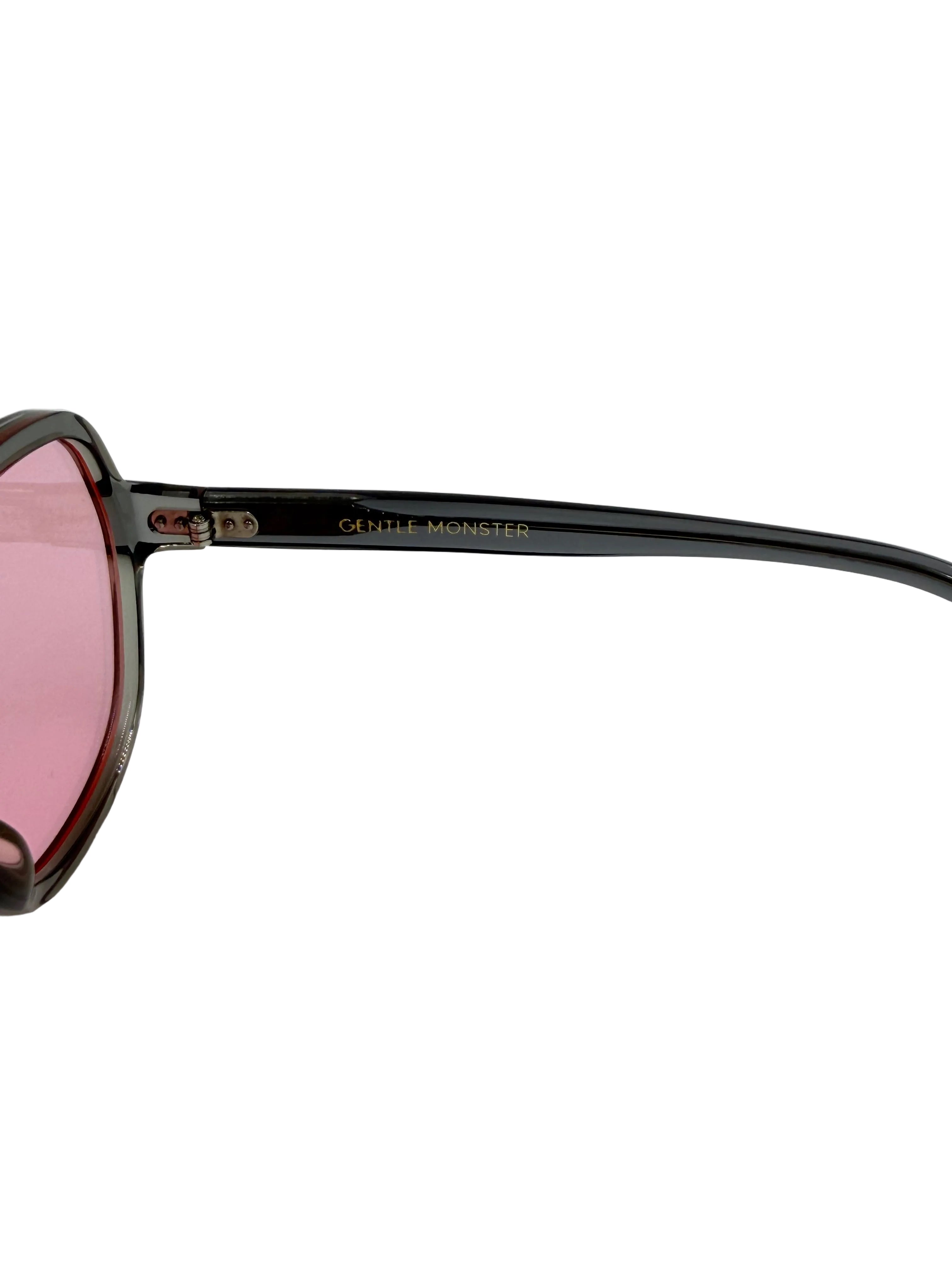 NEW Gentle Monster Sunglasses Pink Lenses Gray Frames