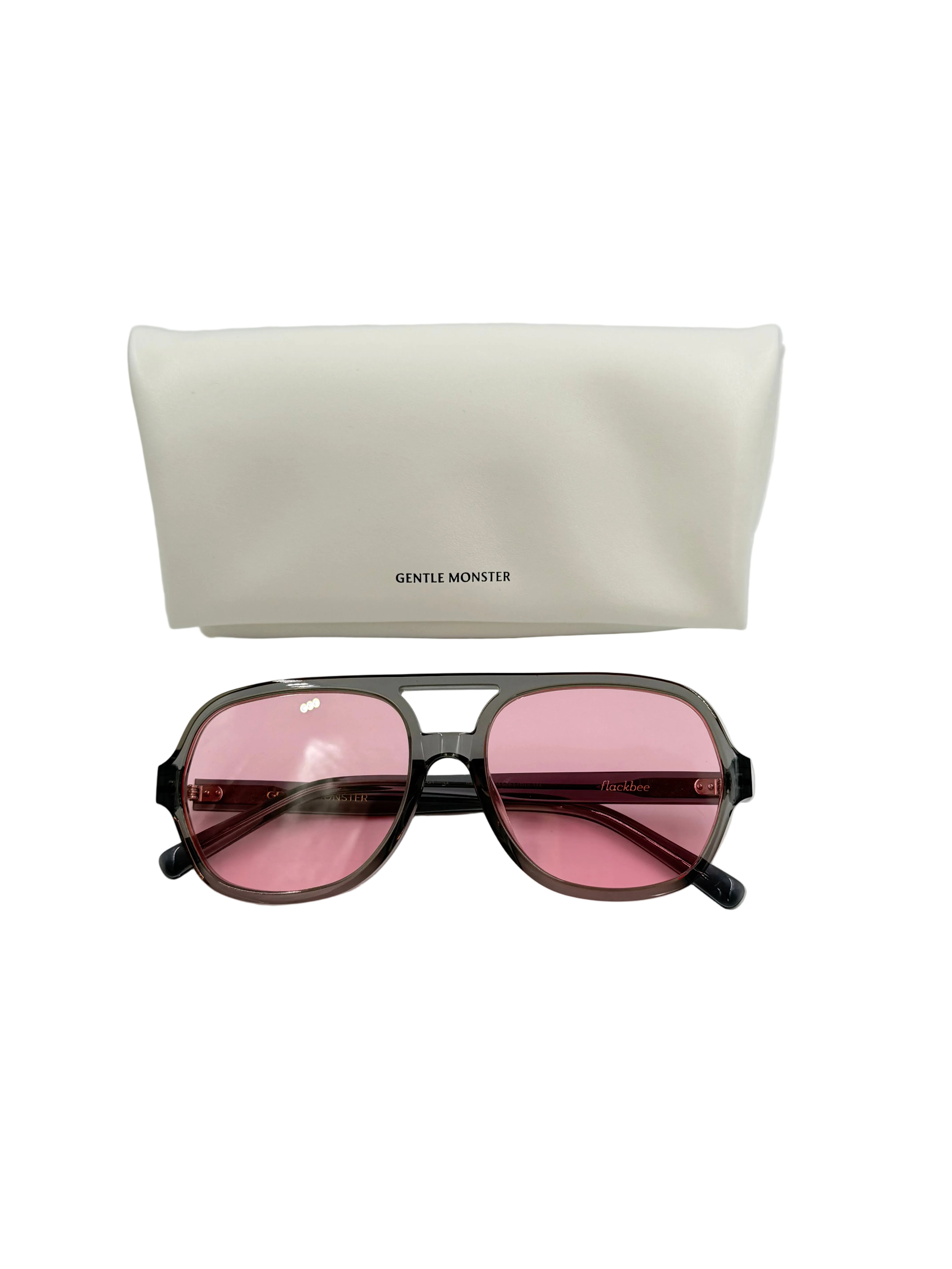 NEW Gentle Monster Sunglasses Pink Lenses Gray Frames