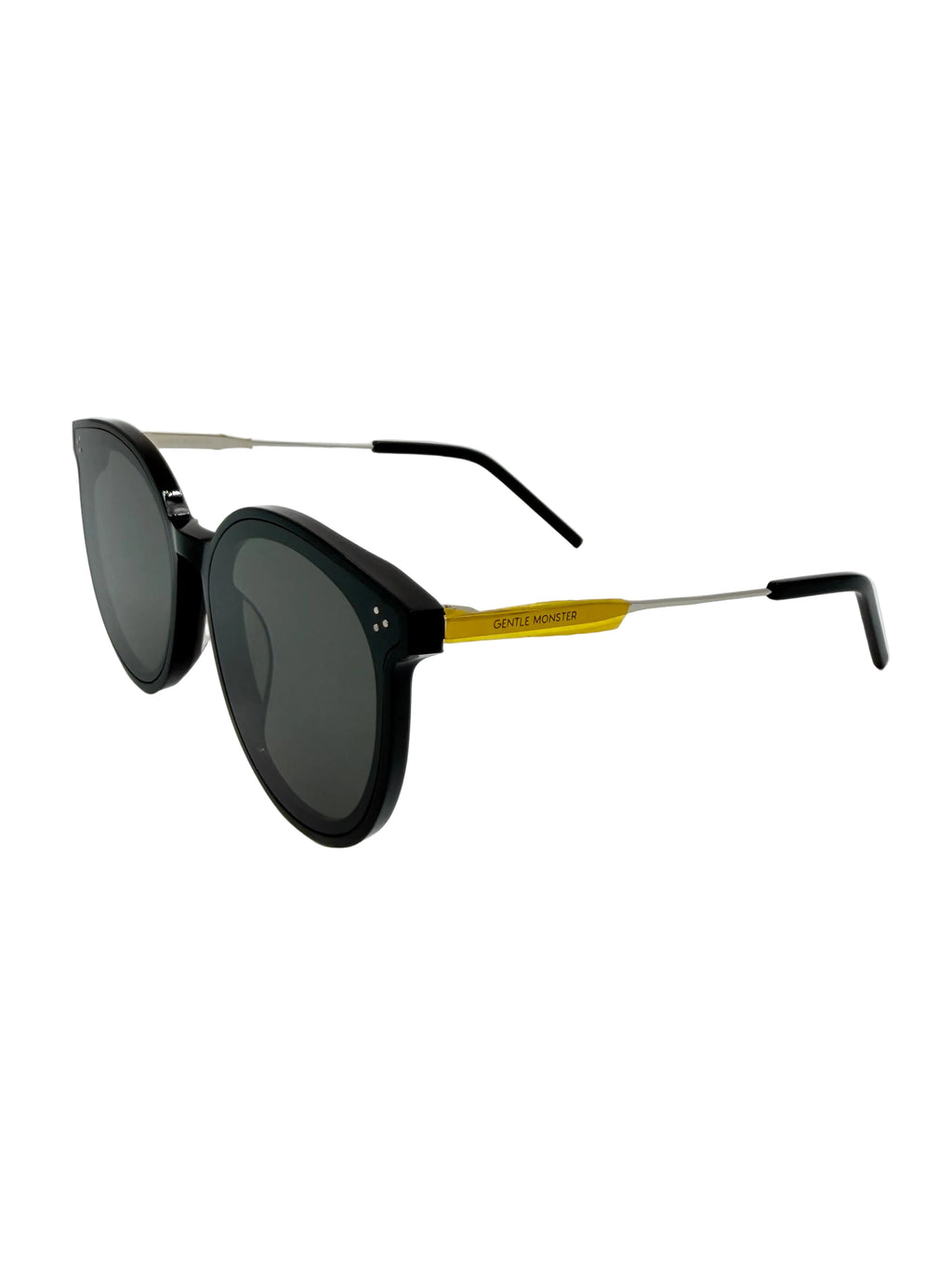 New Gentle Monster Sunglasses Solo 01 Round Acetate Frame Flat Lenses
