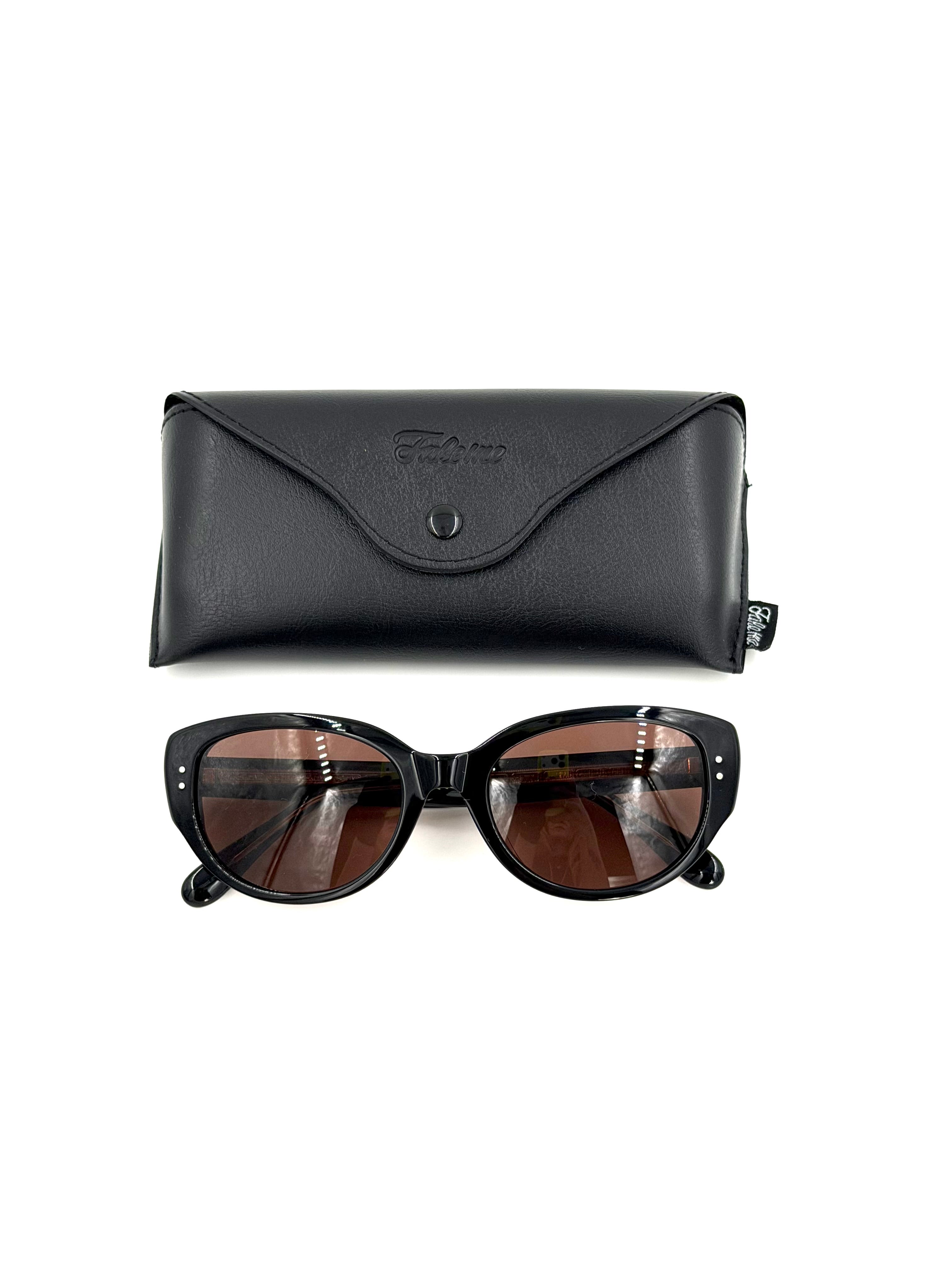 NEW Gentle Monster Fakeme Red Zone Black Cat-Eye Textured Brown Lenses