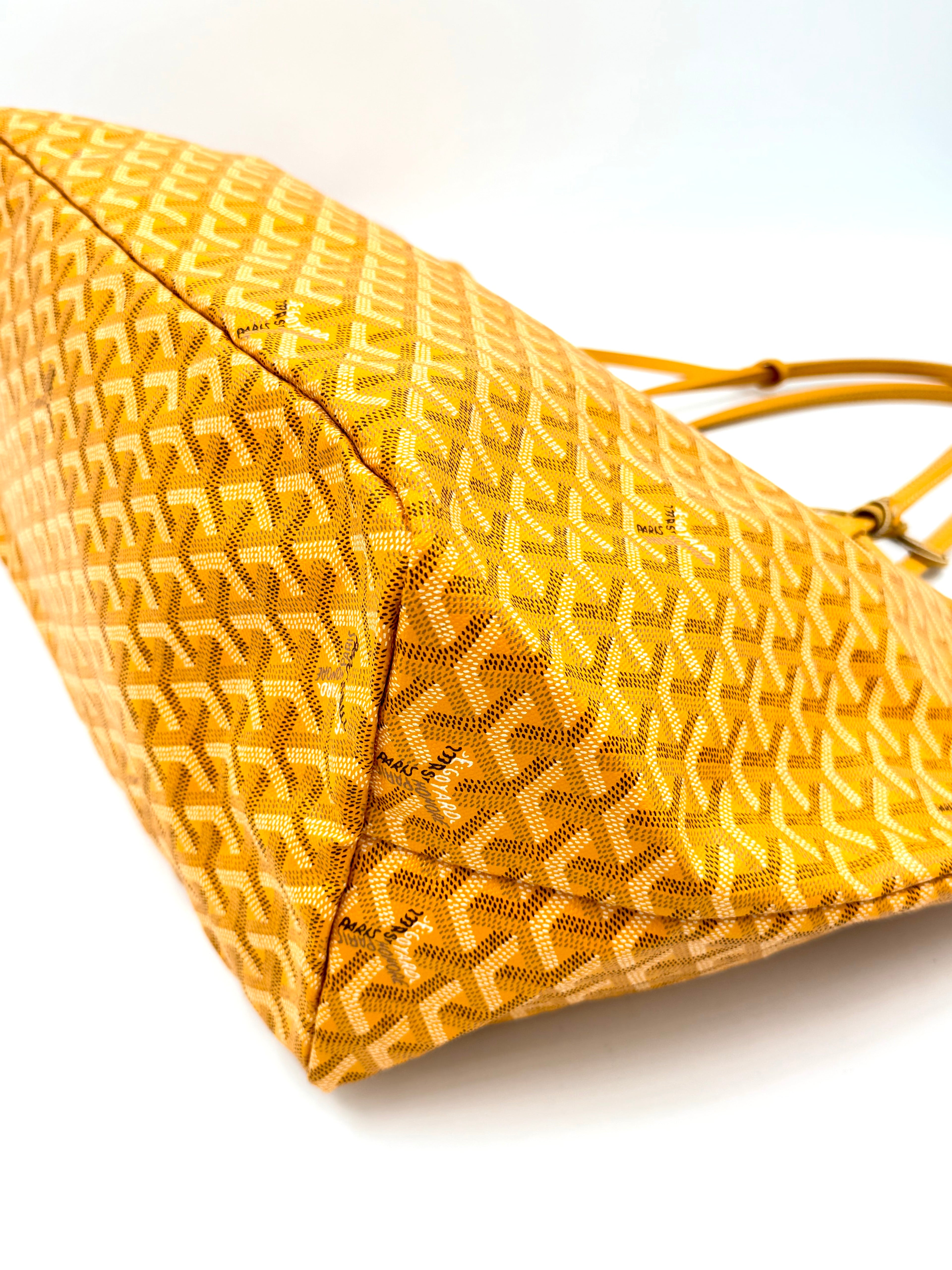 Pre-owned Goyard St. Louis GM Tote with Pouch Yellow - Authenticated