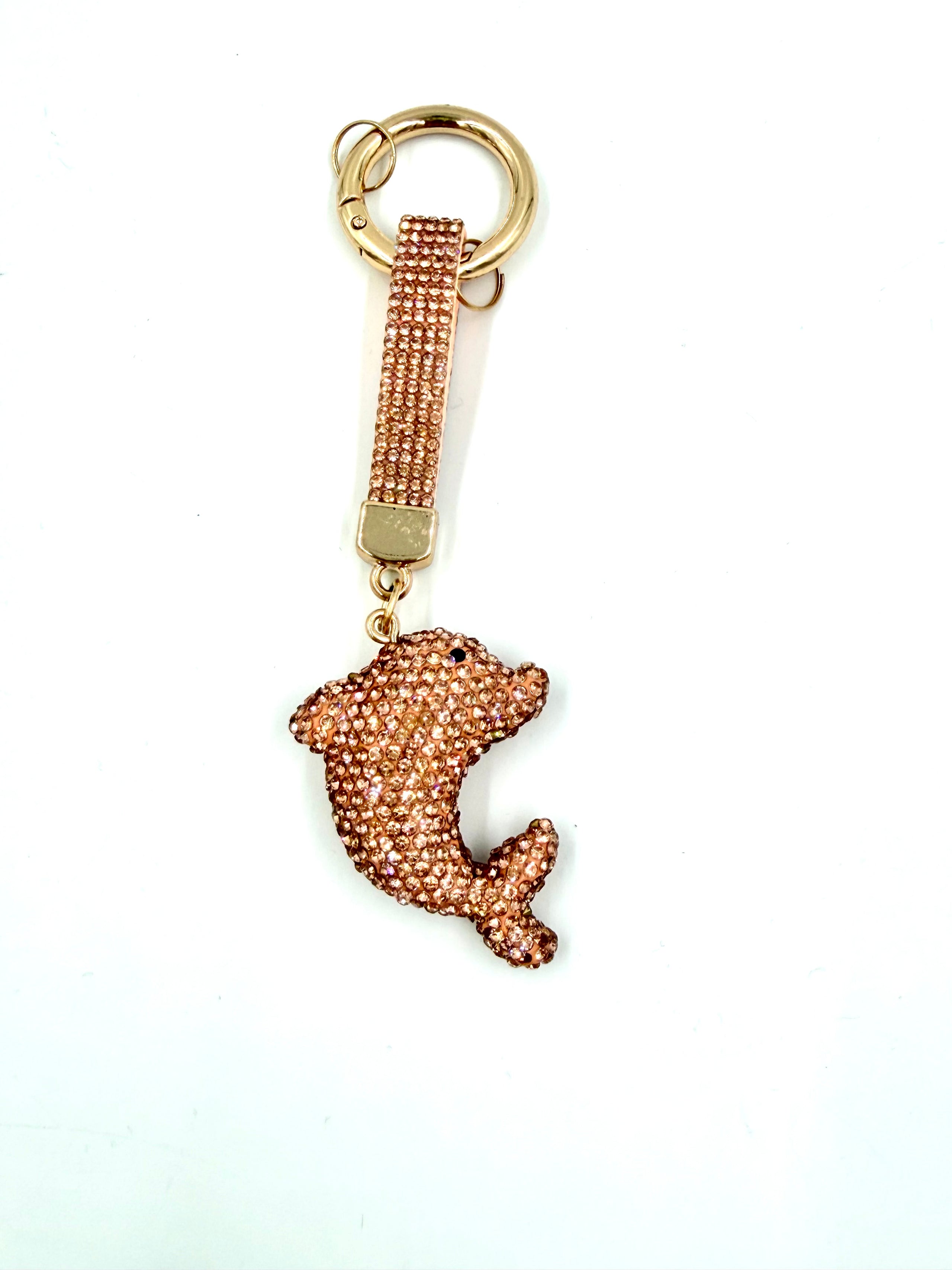 Crystal Pink Dolphin Bag Charm Keychain