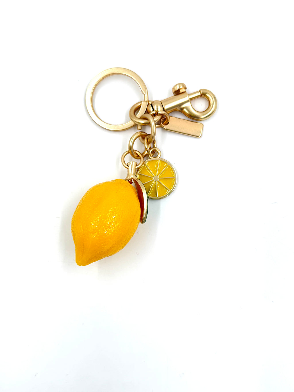 Enamel Lemon Bag Charm Keyring