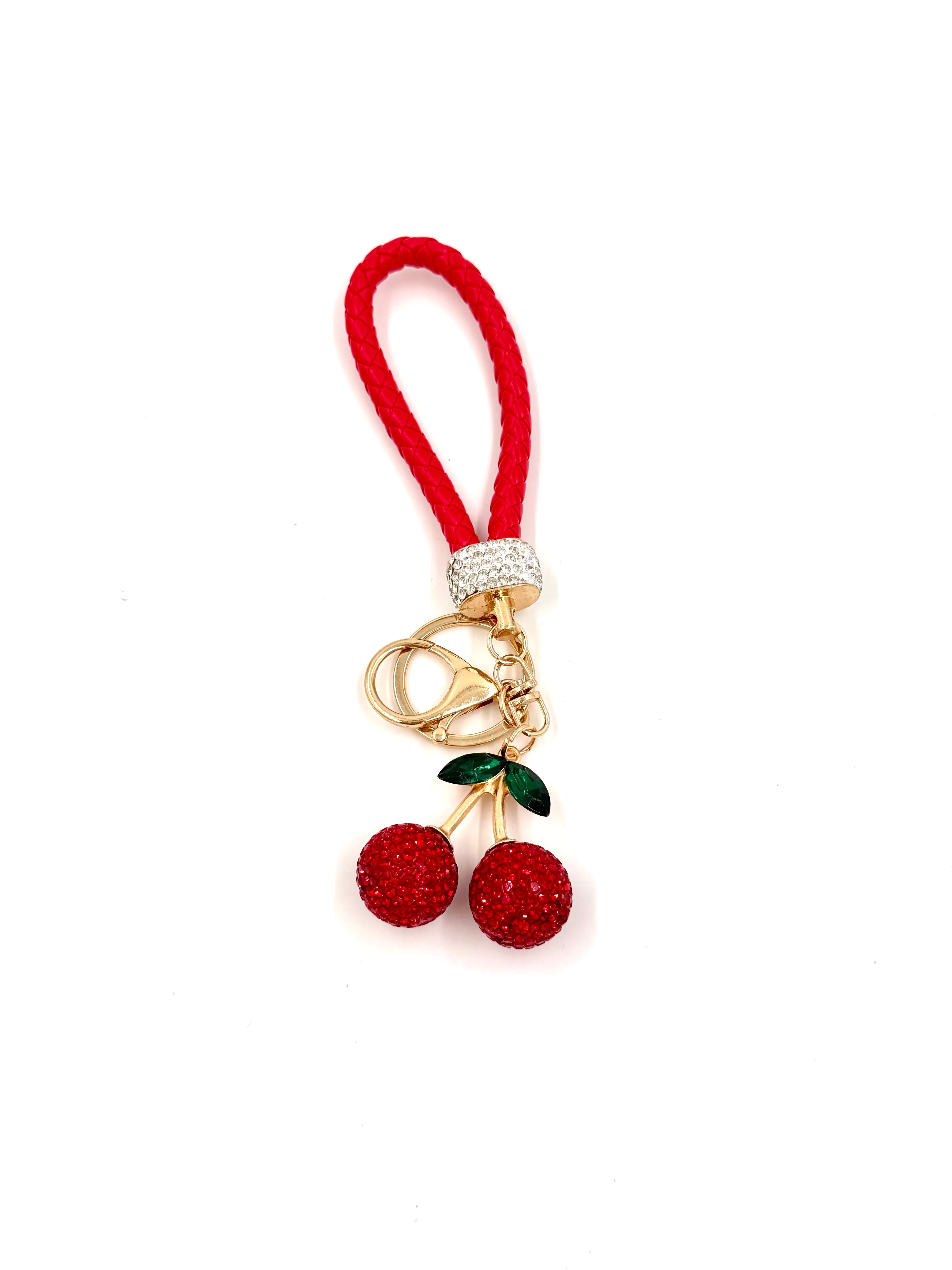 Crystal Cherry Bag Charm