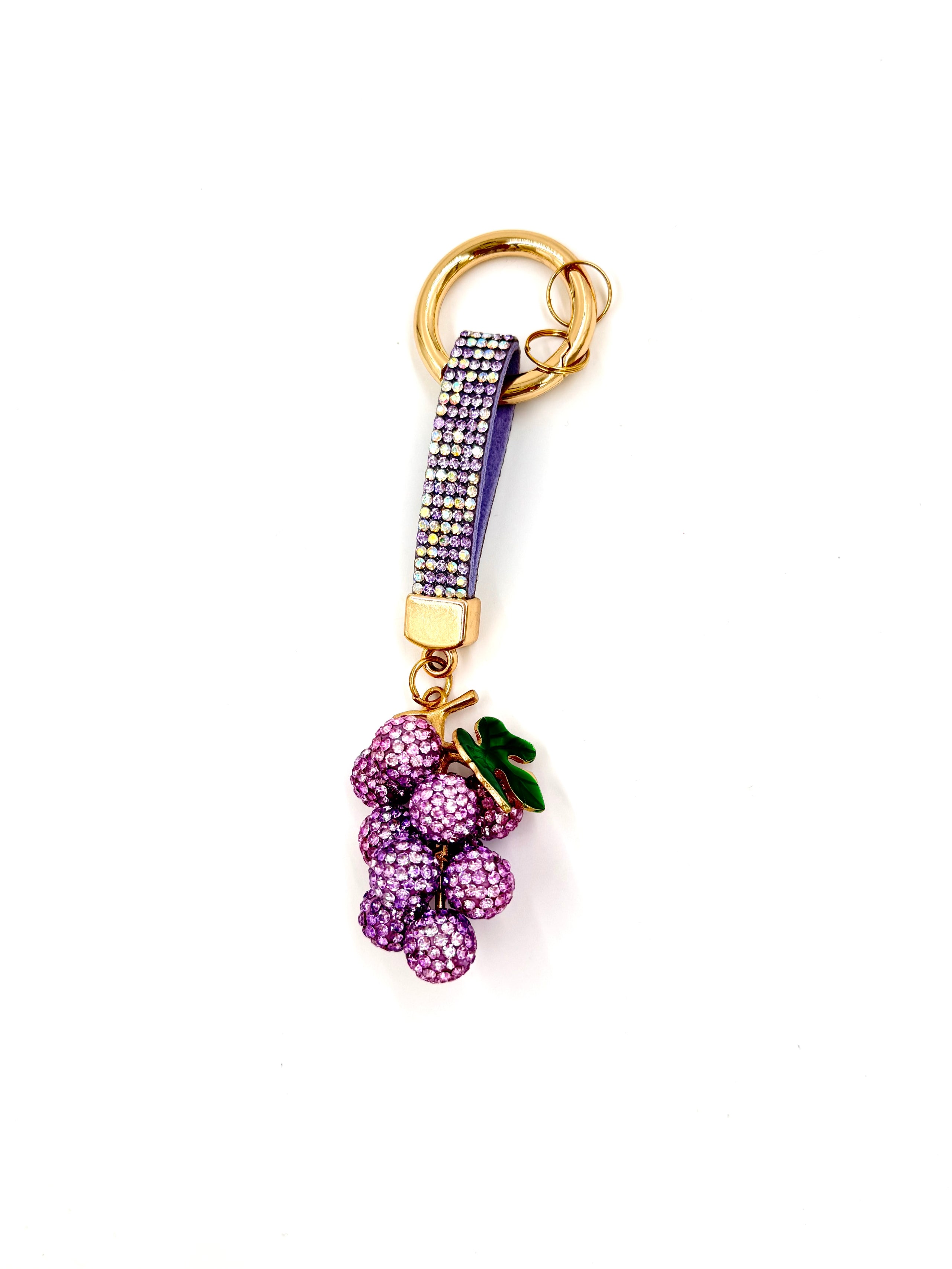 Crystal Grapes Bag Charm Keyring