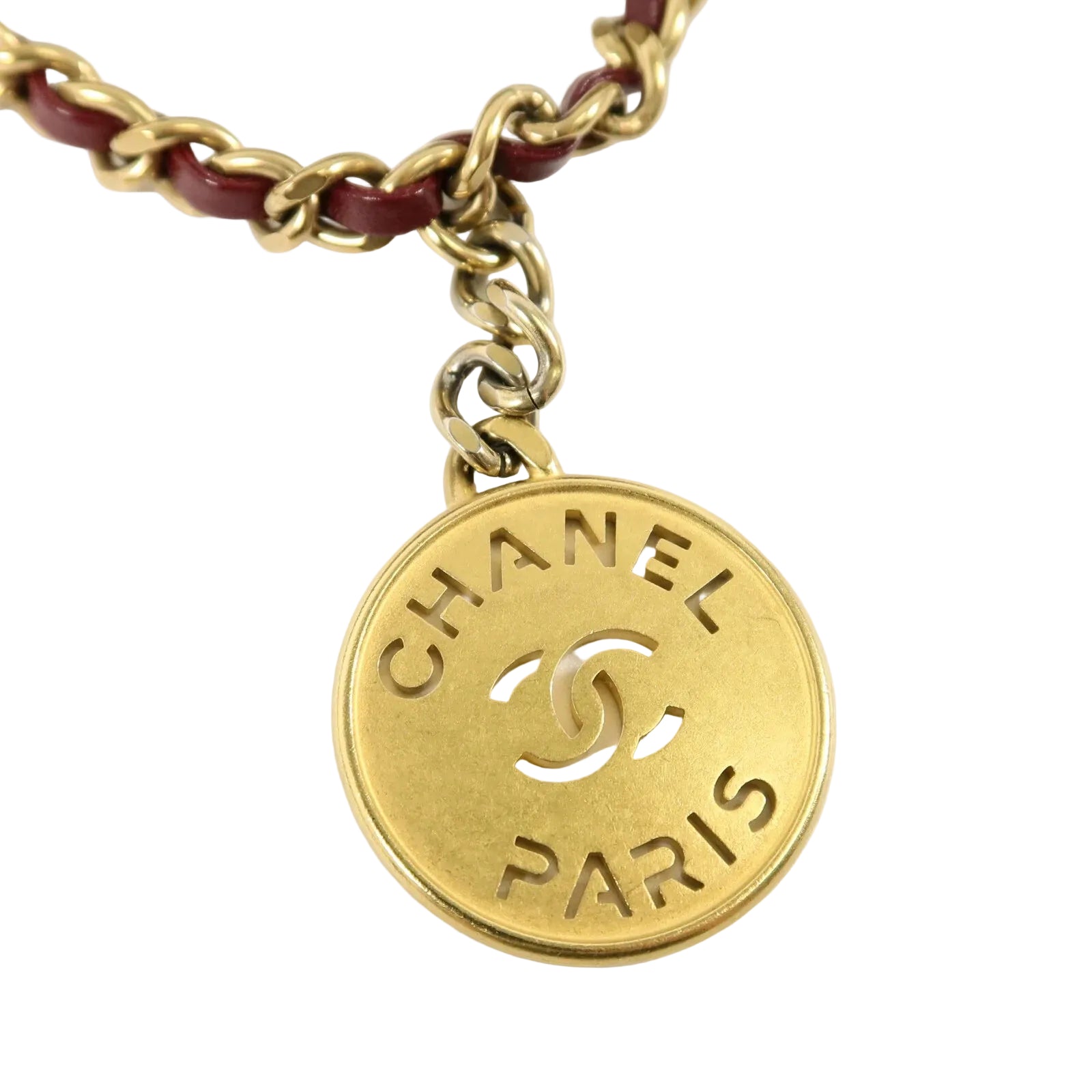 Pre-Owned Chanel 22 Mini AS3980 Chain Shoulder Bag Calfskin Leather Burgundy - Authenticated