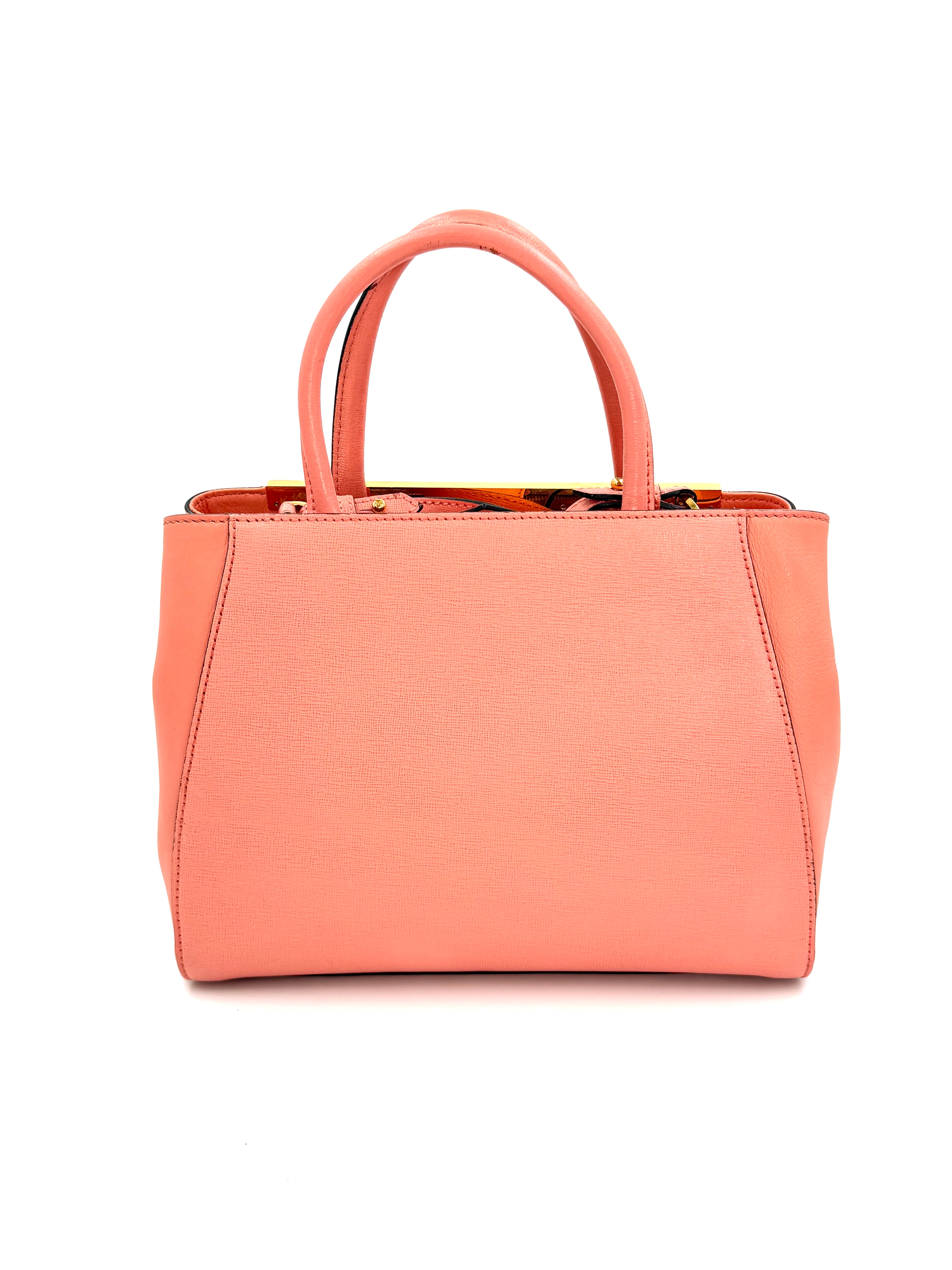 Pre-owned Fendi Pink Calfskin 2Jours Tote - Authenticated