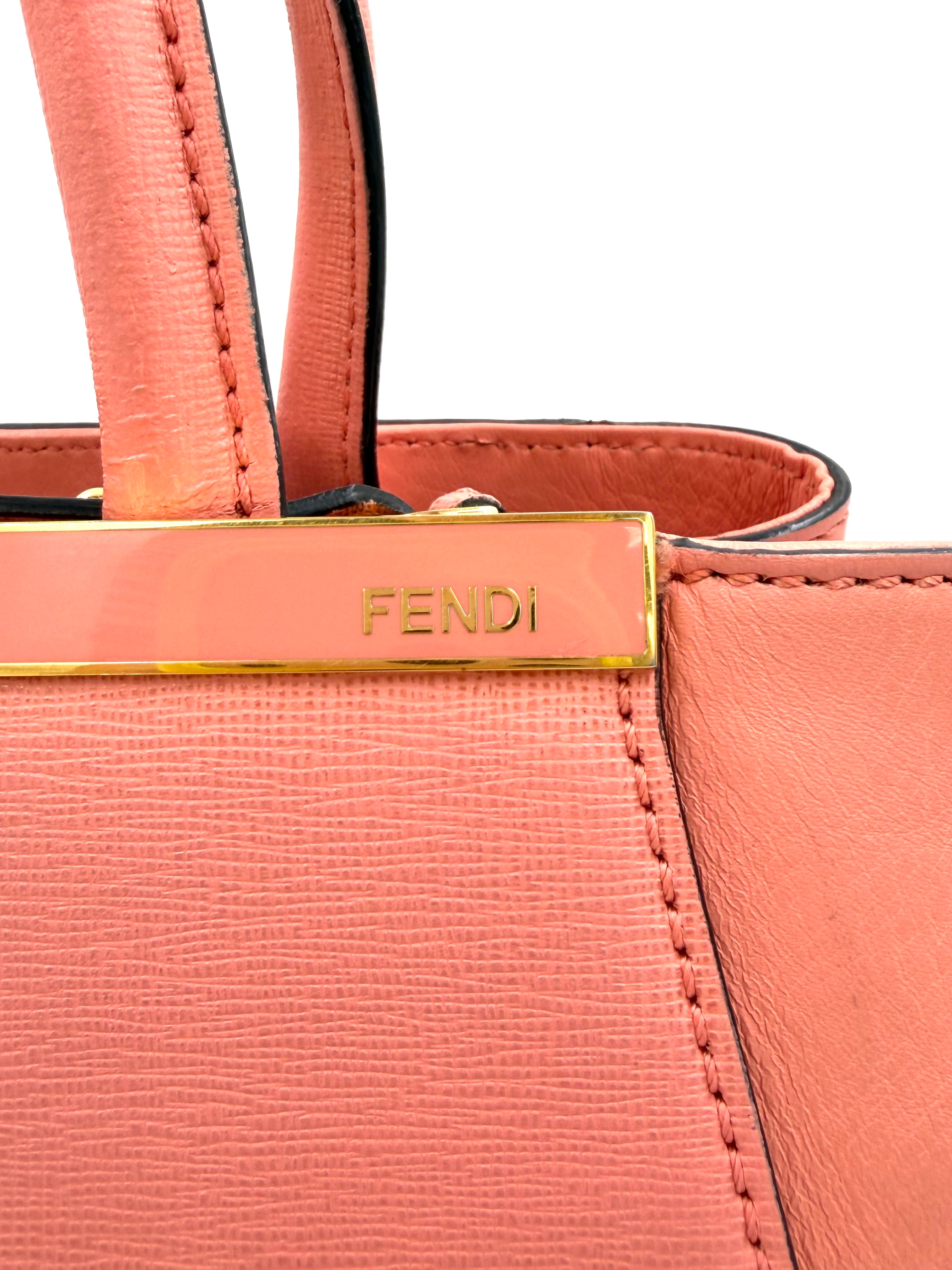 Pre-owned Fendi Pink Calfskin 2Jours Tote - Authenticated