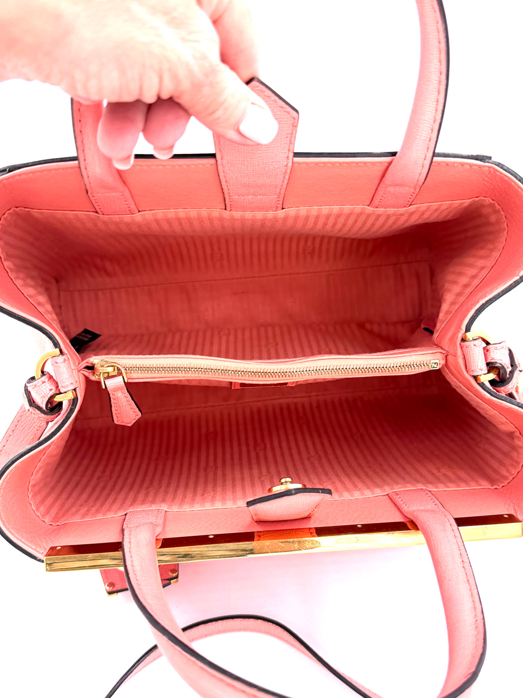 Pre-owned Fendi Pink Calfskin 2Jours Tote - Authenticated