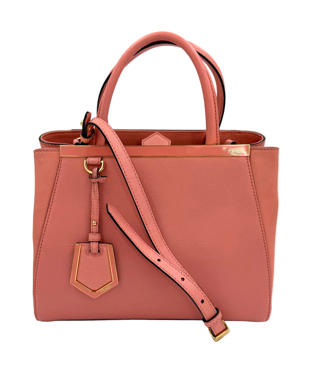 Pre-owned Fendi Pink Calfskin 2Jours Tote - Authenticated