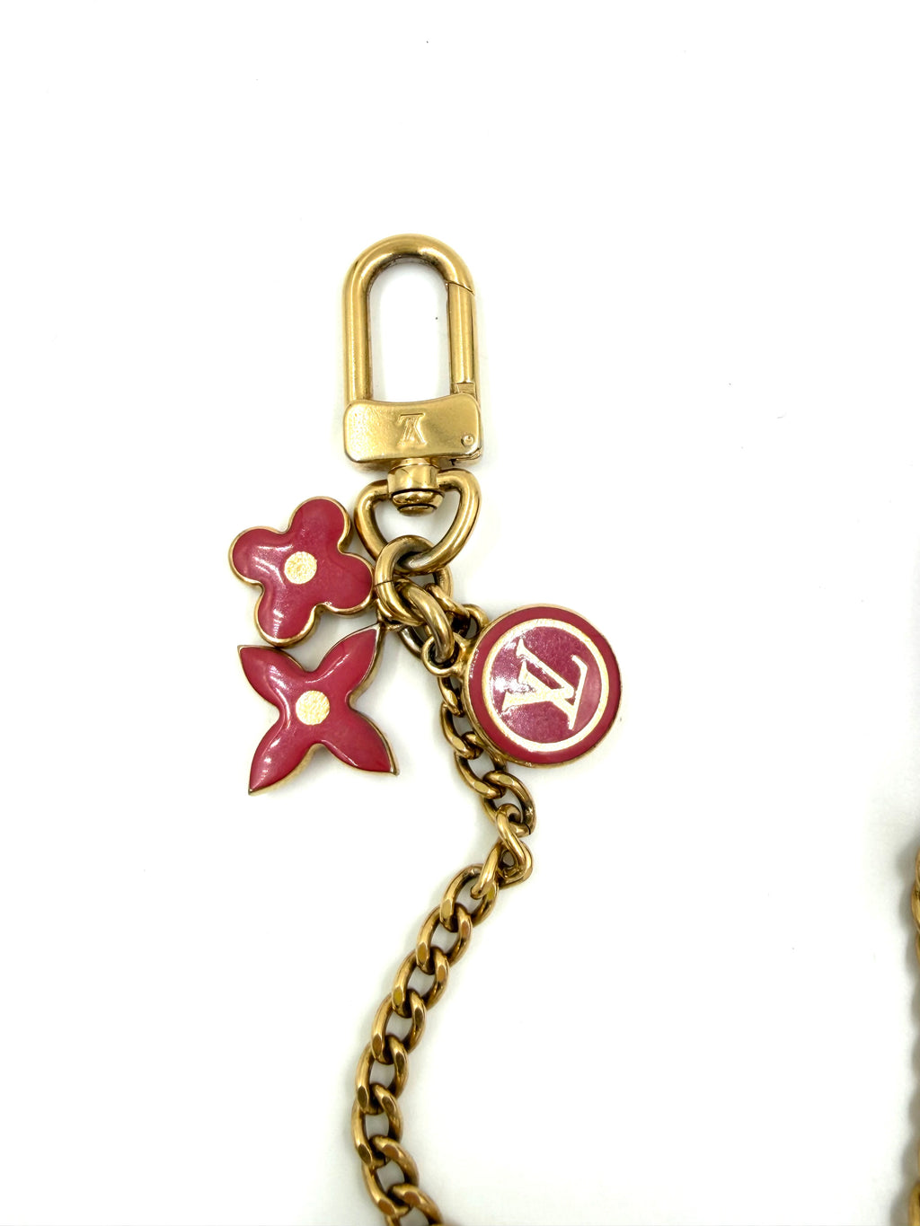Pre-owned Louis Vuitton Monogram Hot Pink Heart Vernis Coin Purse Bag Charm - Authenticated