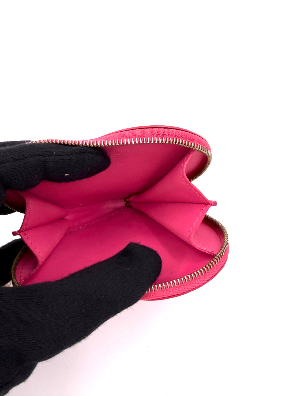 Pre-owned Louis Vuitton Monogram Hot Pink Heart Vernis Coin Purse Bag Charm - Authenticated