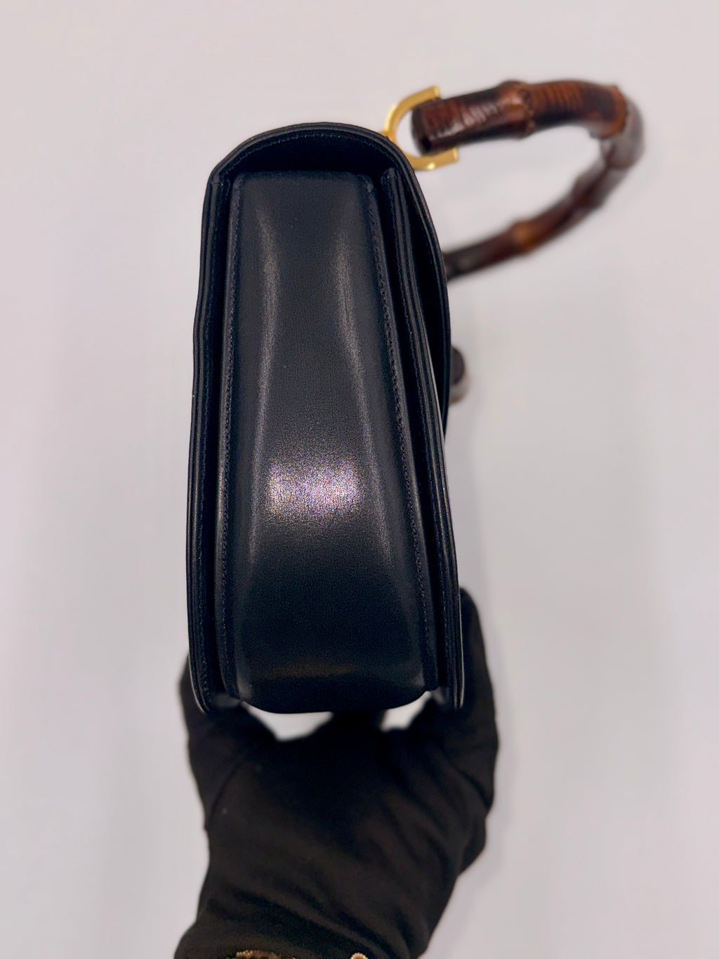 Pre-Owned Gucci Bamboo 1947 Medium Top Handle Bag in Dark Blue - Authenticated
