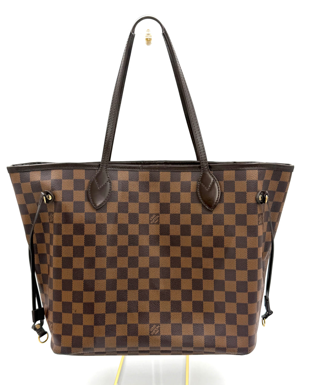 Pre-owned Louis Vuitton Damier Ebene Neverfull MM with Pouch - Authenticated