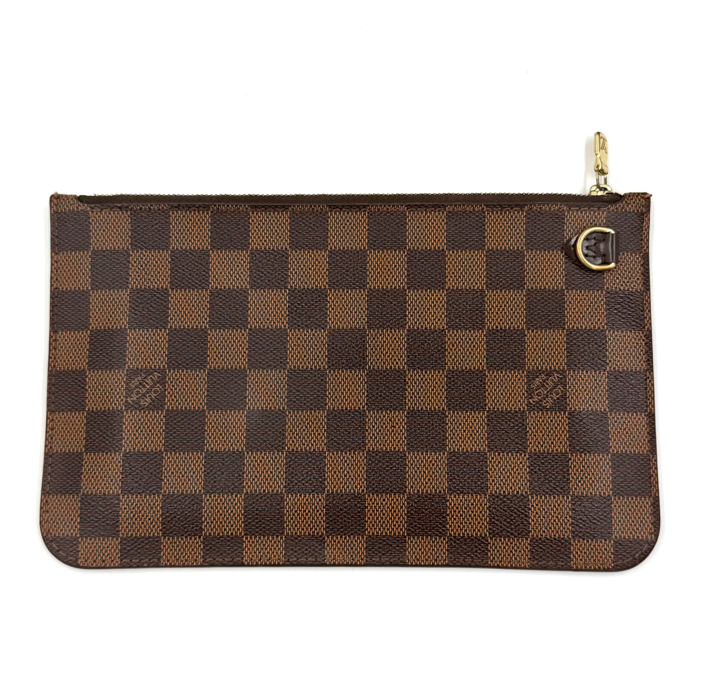 Pre-owned Louis Vuitton Damier Ebene Neverfull MM with Pouch - Authenticated