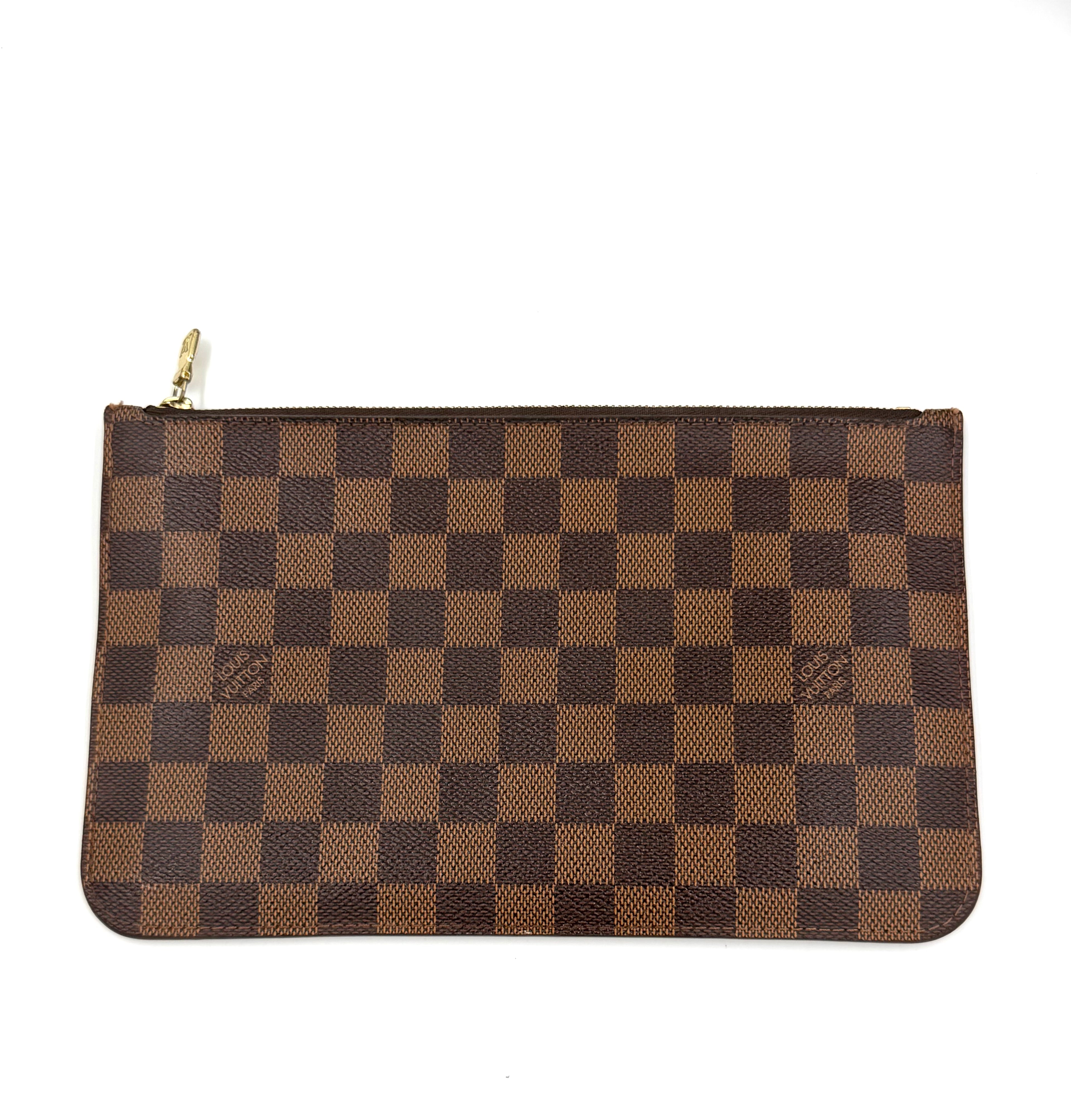 Pre-owned Louis Vuitton Damier Ebene Neverfull MM with Pouch - Authenticated