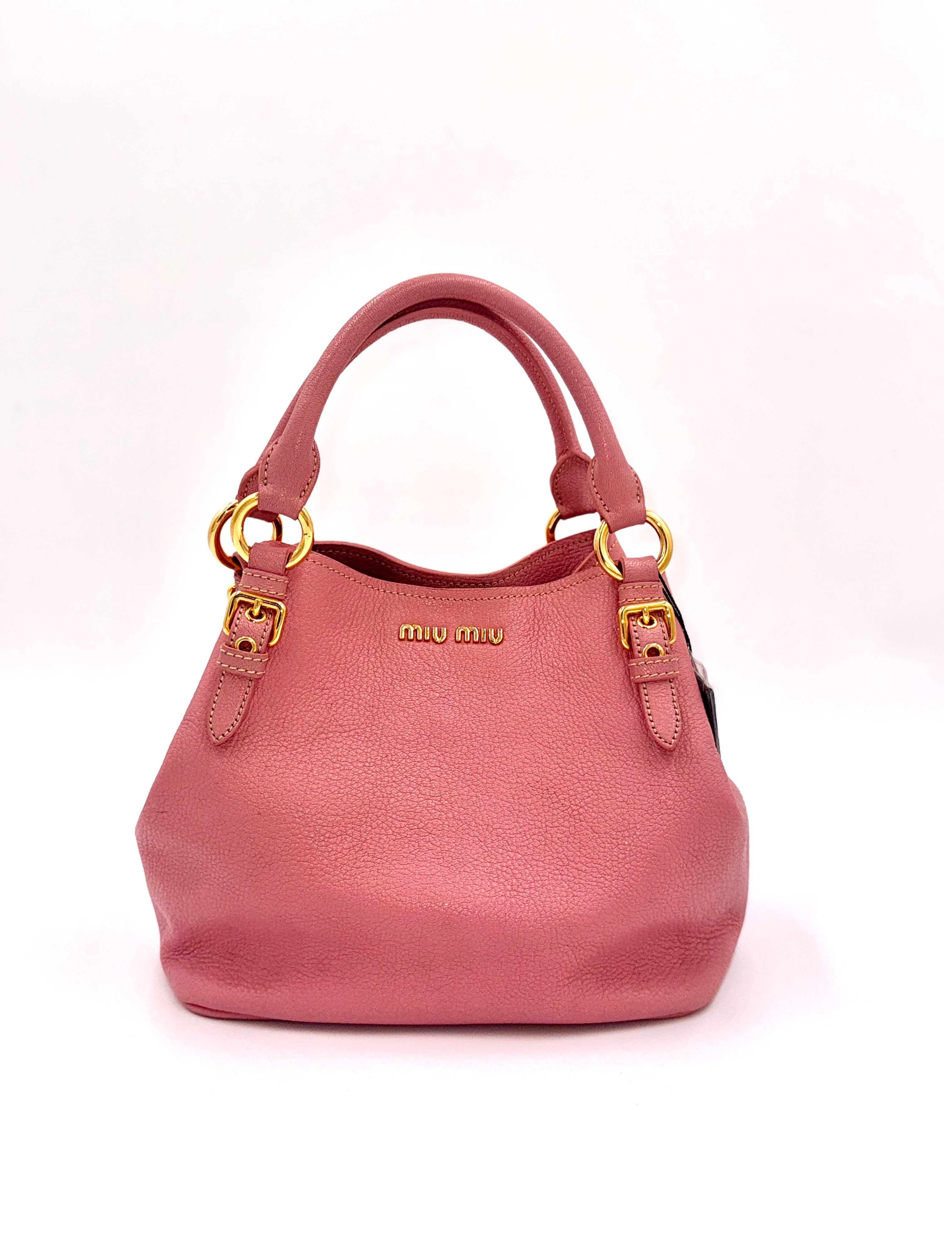 Pre-Owned Miu Miu Rose Pink Convertible Madras Bag - Authenticated