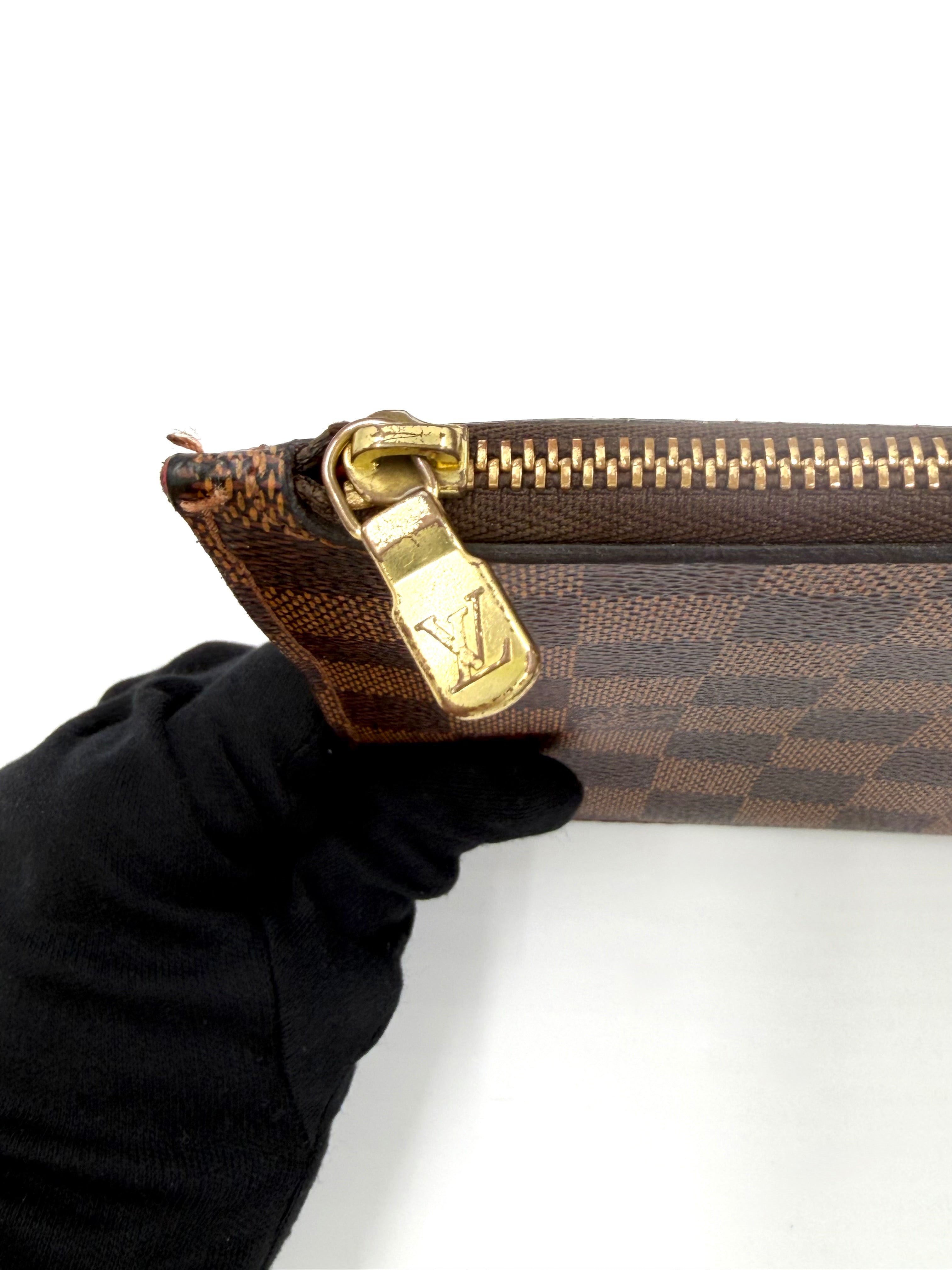 Pre-owned Louis Vuitton Damier Ebene Neverfull MM with Pouch - Authenticated
