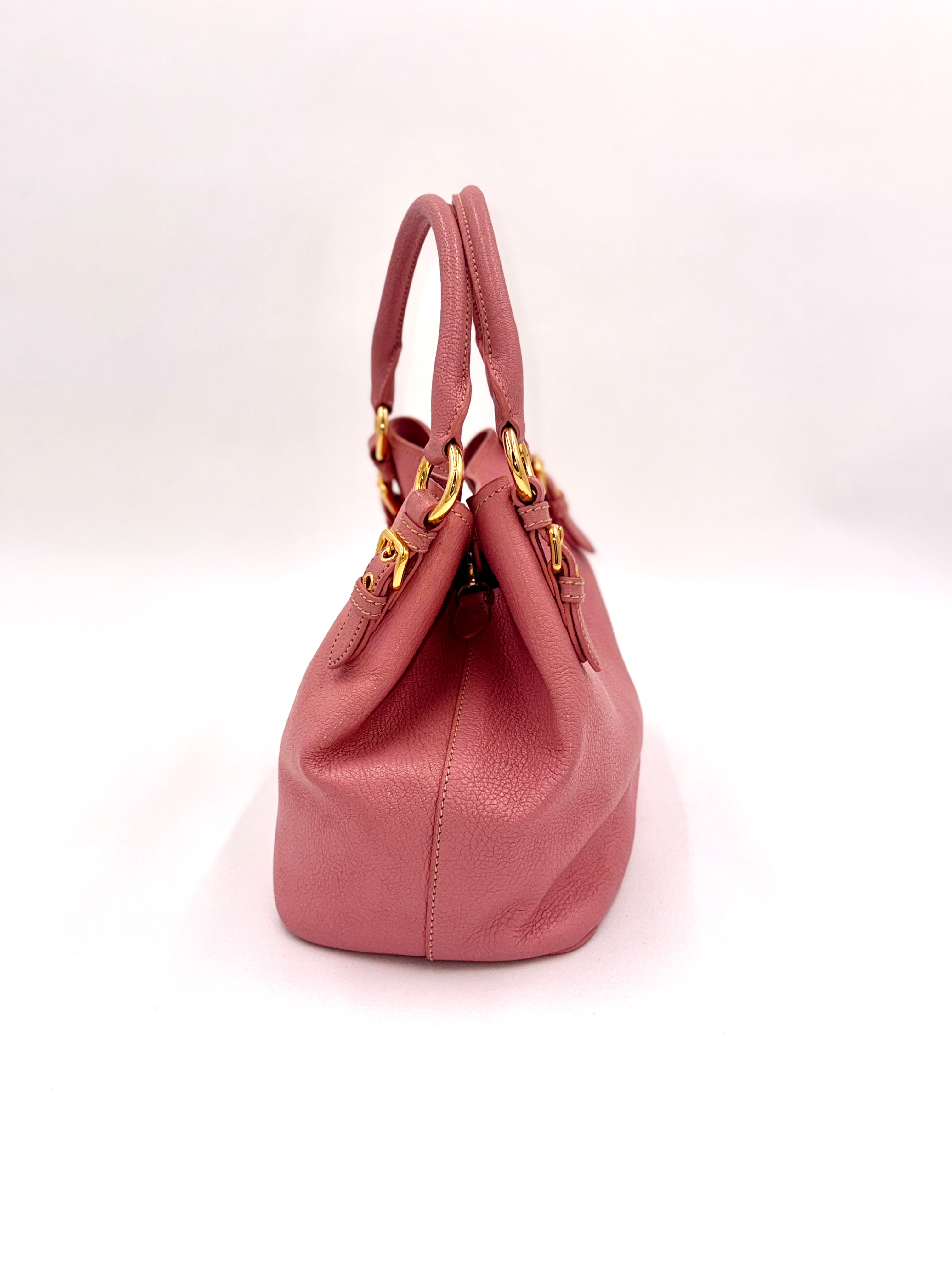 Pre-Owned Miu Miu Rose Pink Convertible Madras Bag - Authenticated