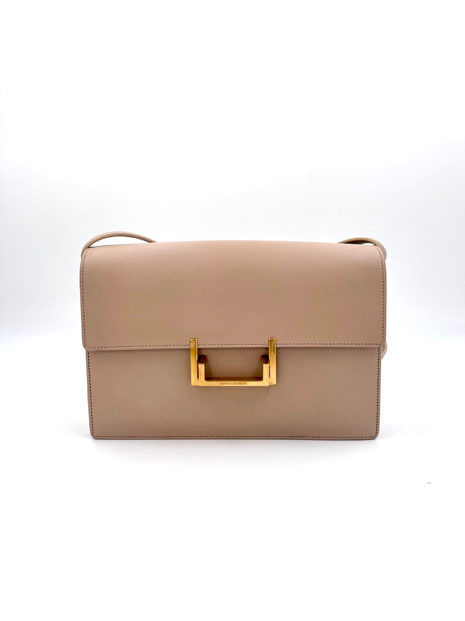 Pre-owned Saint Laurent Lulu Medium Bag Beige - Authenticated