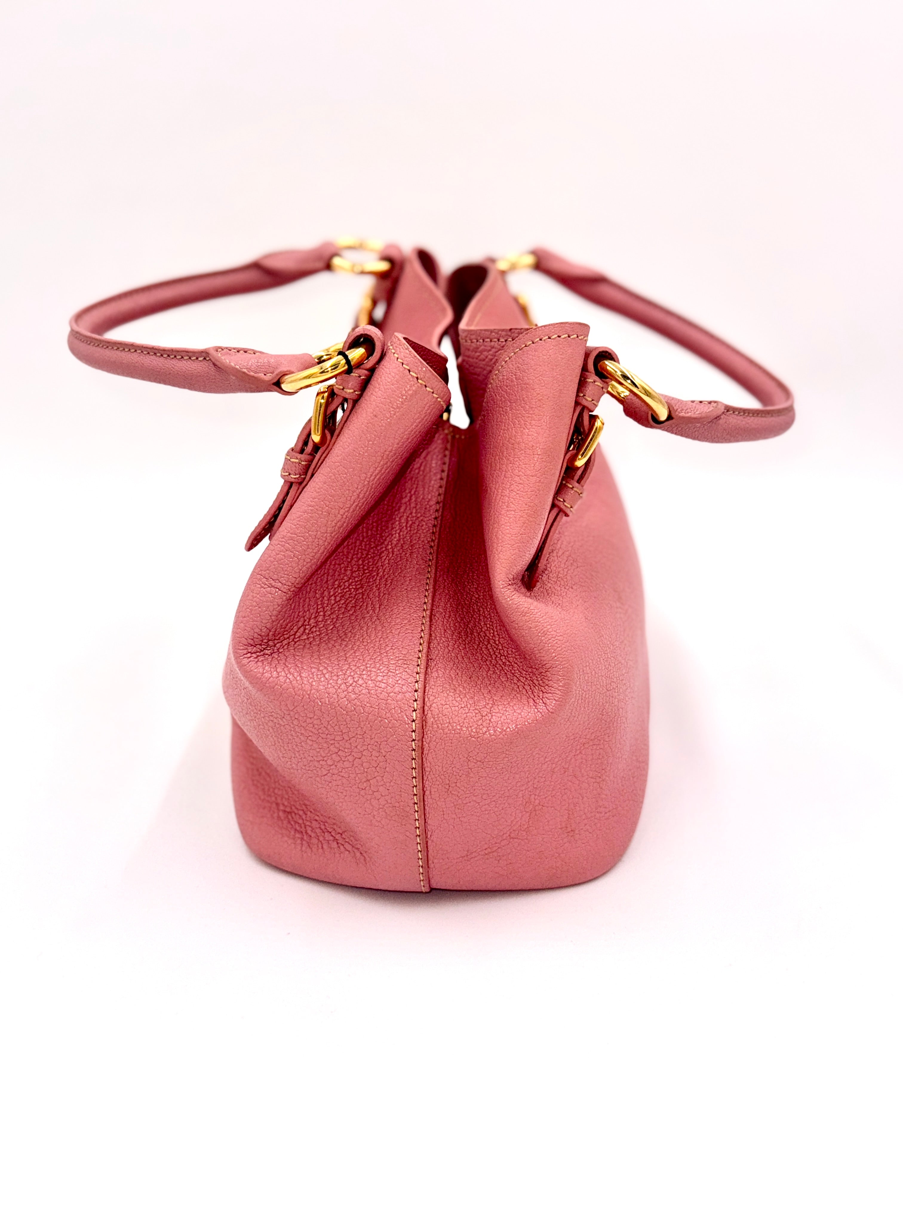 Pre-Owned Miu Miu Rose Pink Convertible Madras Bag - Authenticated