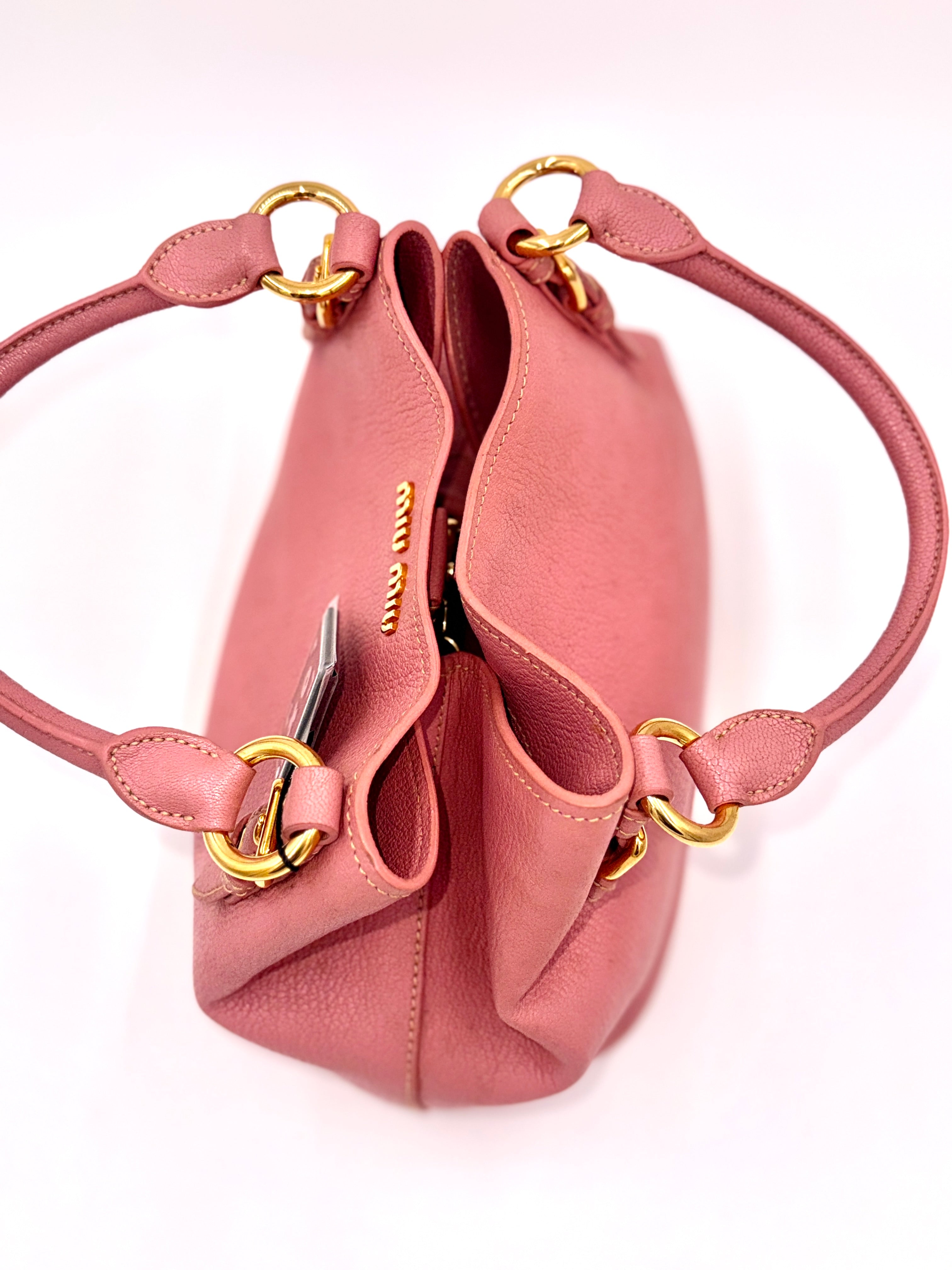Pre-Owned Miu Miu Rose Pink Convertible Madras Bag - Authenticated