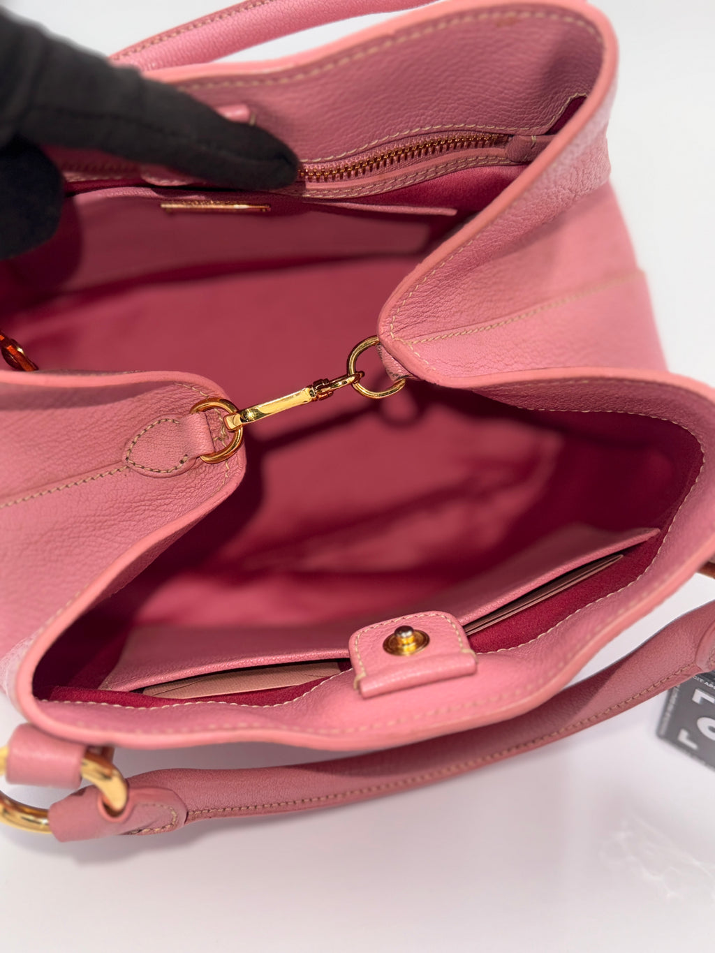 Pre-Owned Miu Miu Rose Pink Convertible Madras Bag - Authenticated
