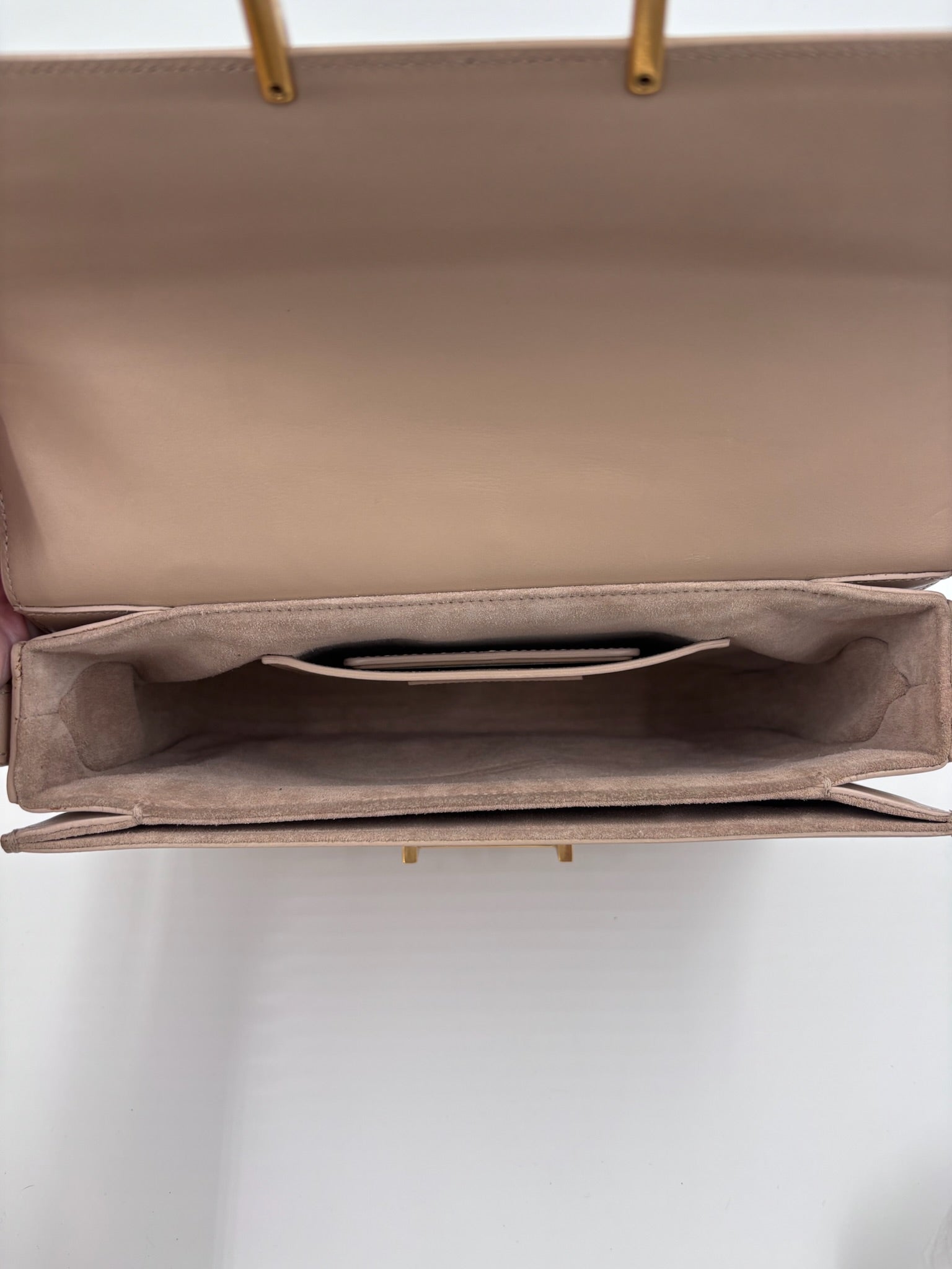 Pre-owned Saint Laurent Lulu Medium Bag Beige - Authenticated